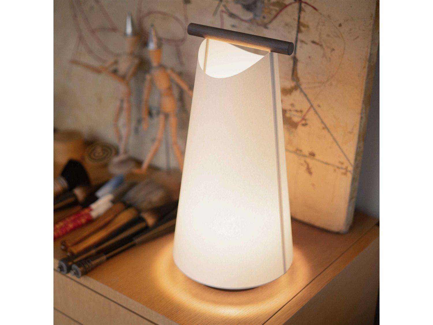 Nomon Catay Parchment Natural Walnut Brown Table Lamp