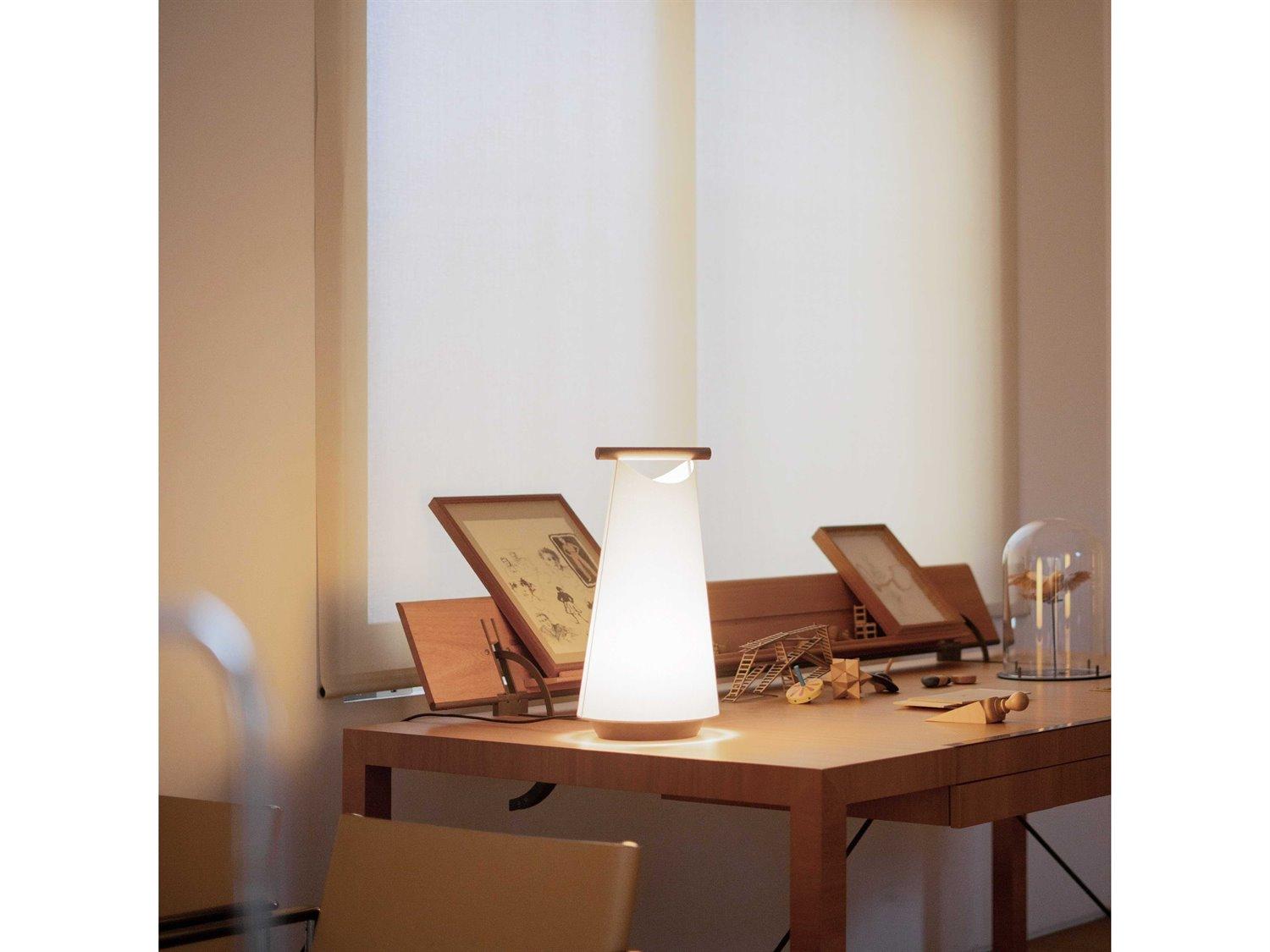 Nomon Catay Parchment Natural Walnut Brown Table Lamp