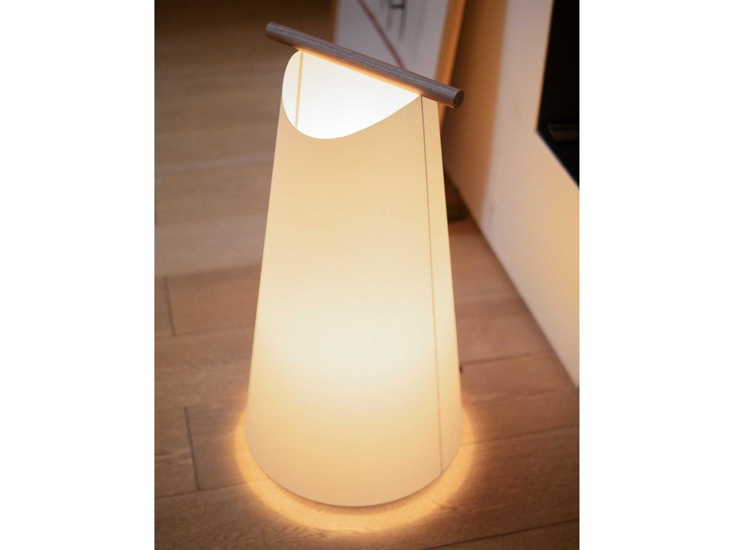 Nomon Catay Parchment Natural Walnut Brown Floor Lamp