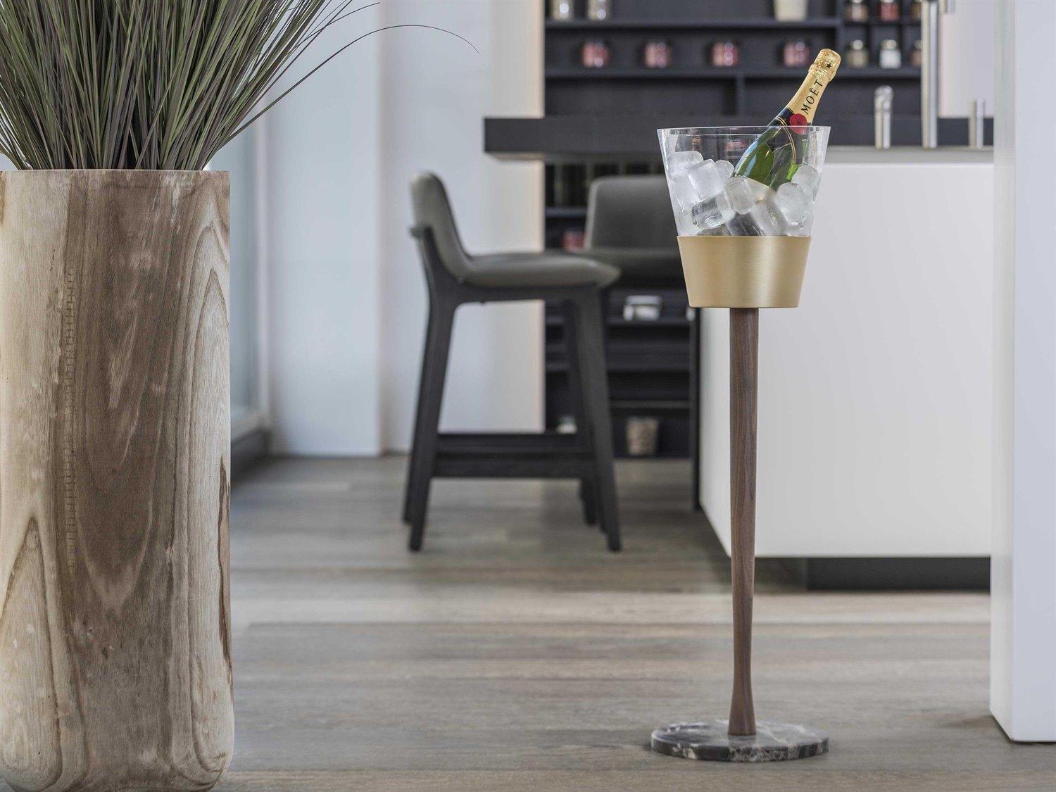 Nomon Champagnera Gold Natural Solid Walnut Champagne Bucket