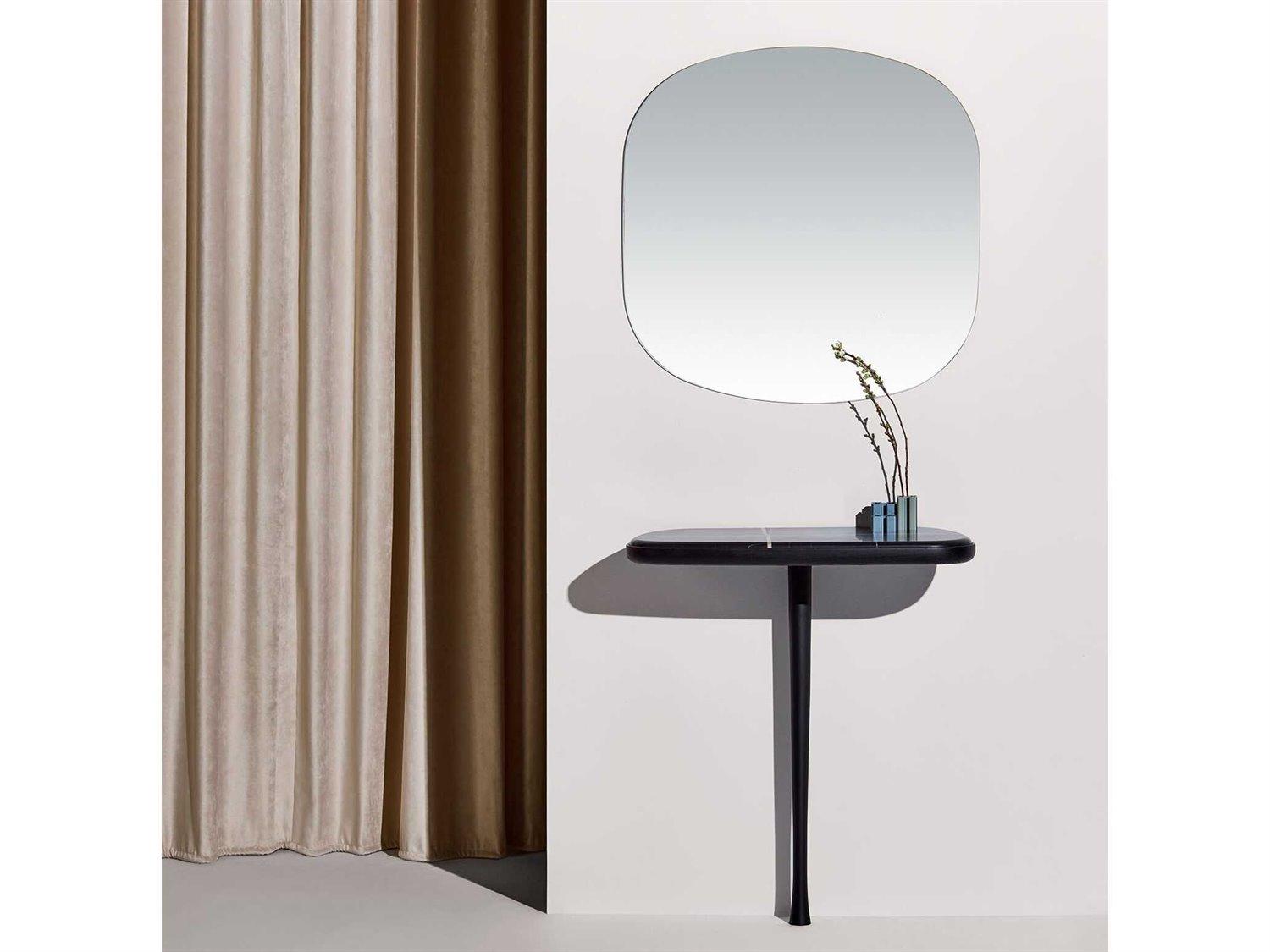 Nomon Oval Black Stained Ash Sahara Noir Marble Console Table