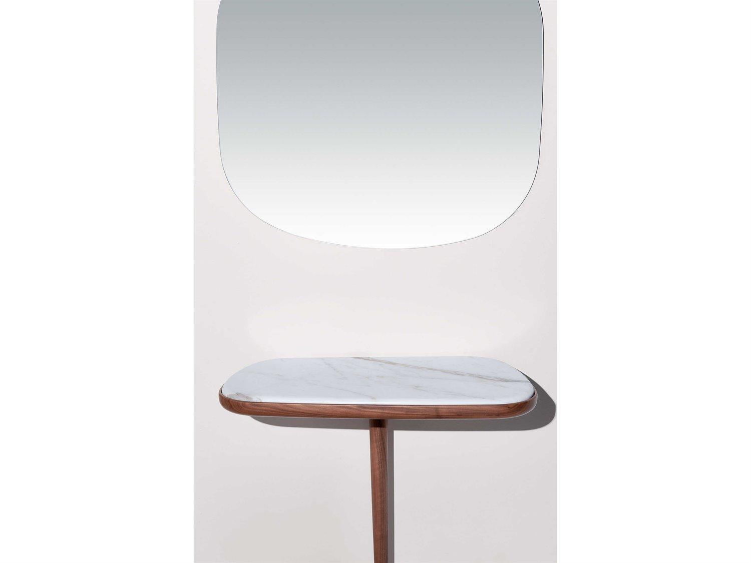 Nomon Oval Walnut Emperador Marble Console Table