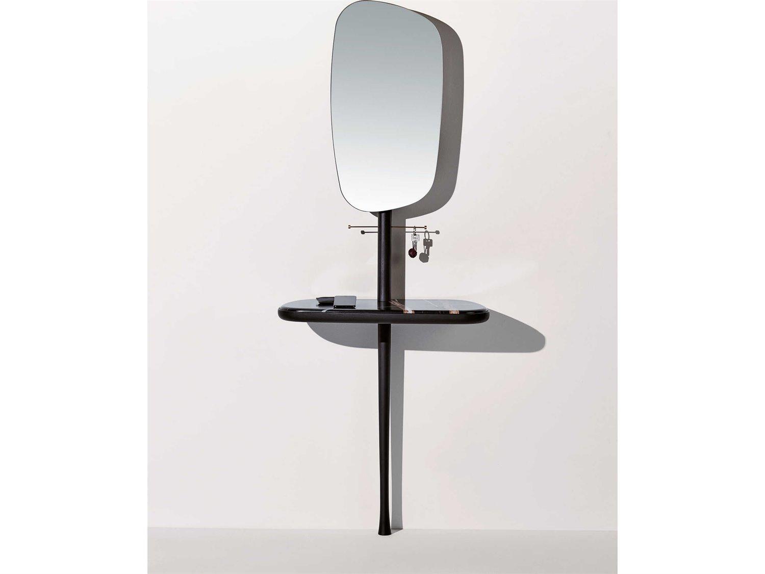 Nomon Recibidor Oval Marble Hallway Black Ash Sahara Noir Console Table