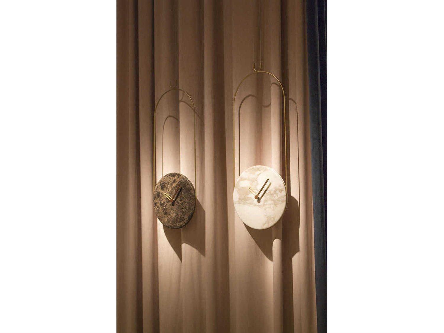 Nomon Colgante Brass Calacatta Gold Marble Wall Clock