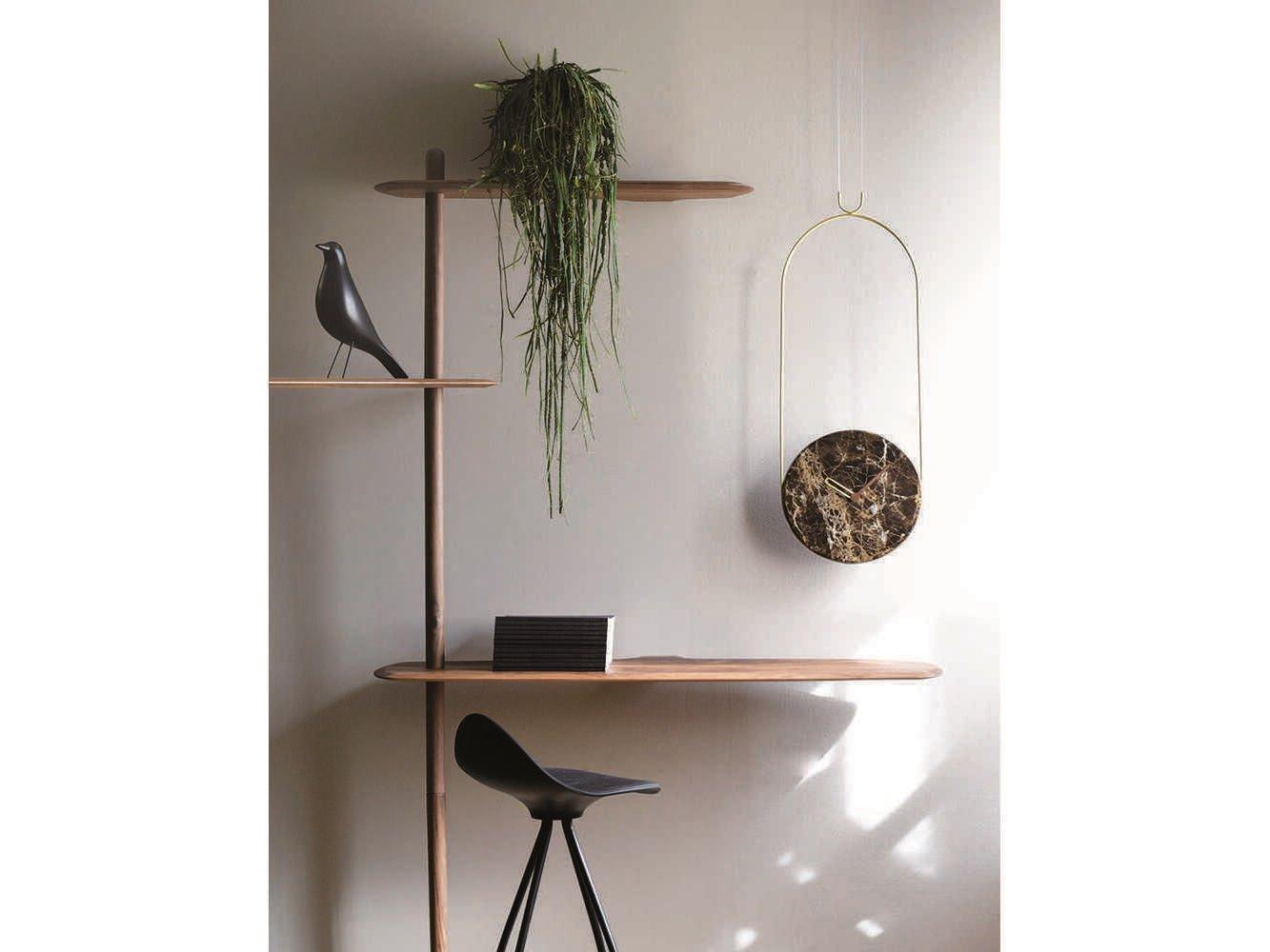 Nomon Colgante Brass Emperador Marble Wall Clock