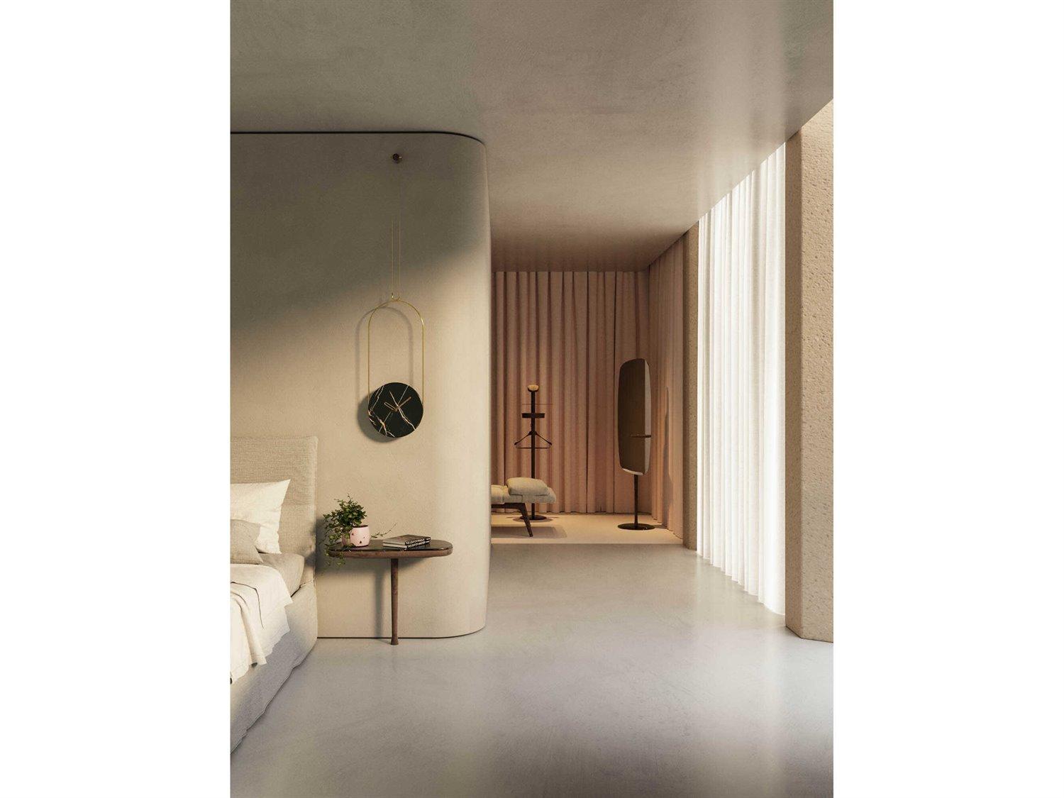 Nomon Colgante Brass Sahara Noir Marble Wall Clock