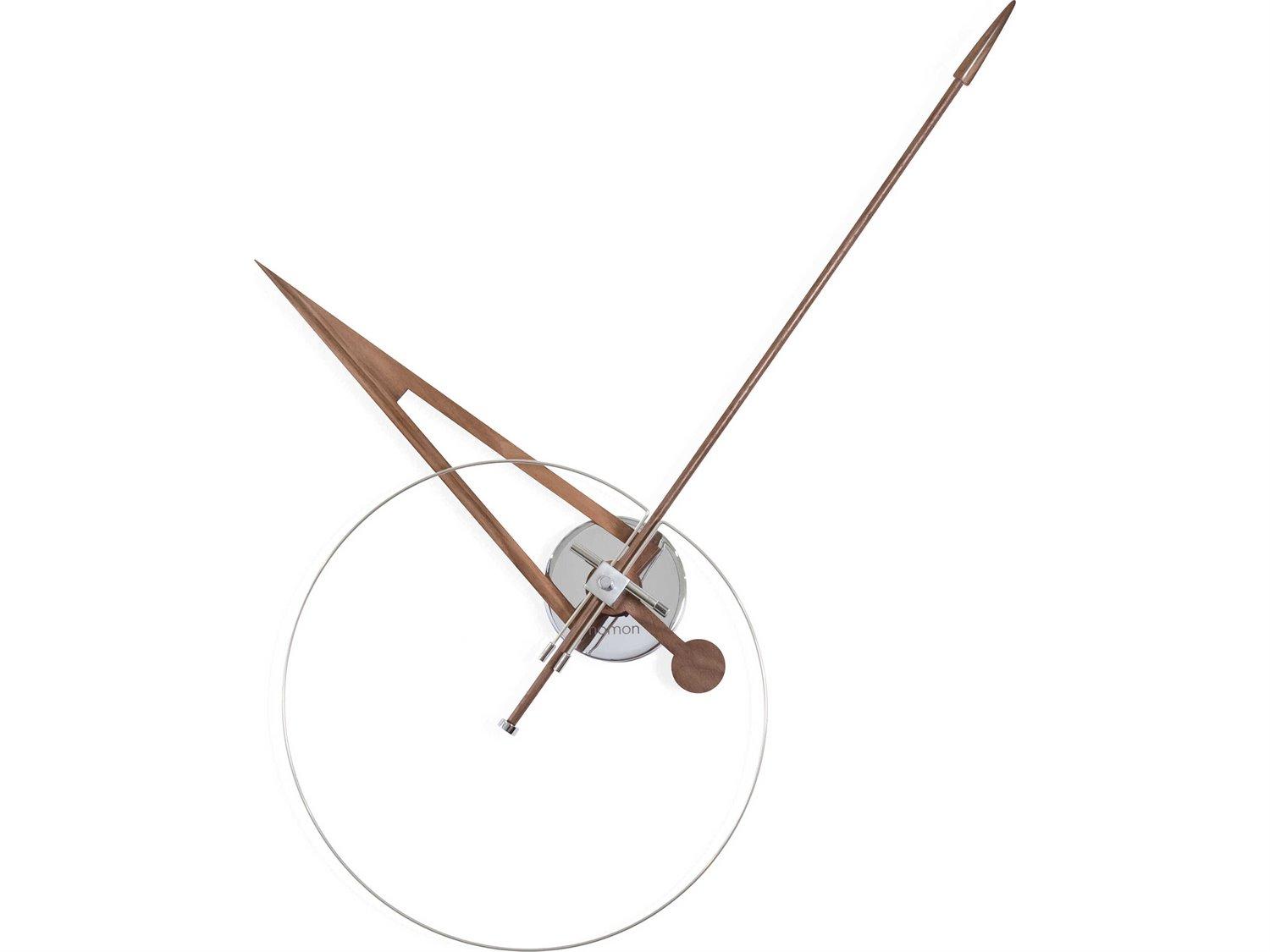 Nomon Cris Polished Brass Black Walnut Wall Clock