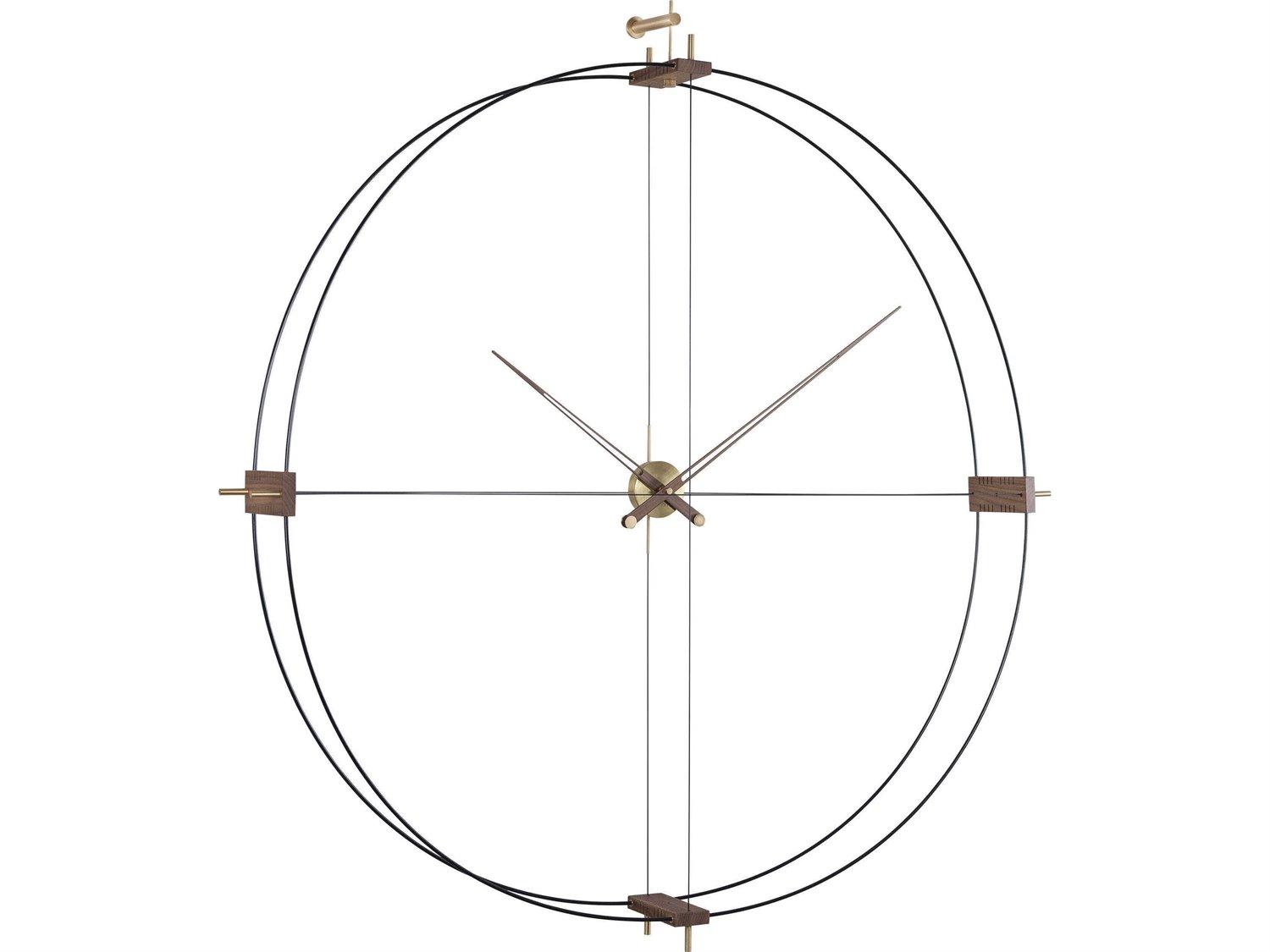 Nomon Delmori Polished Brass Walnut Wall Clock