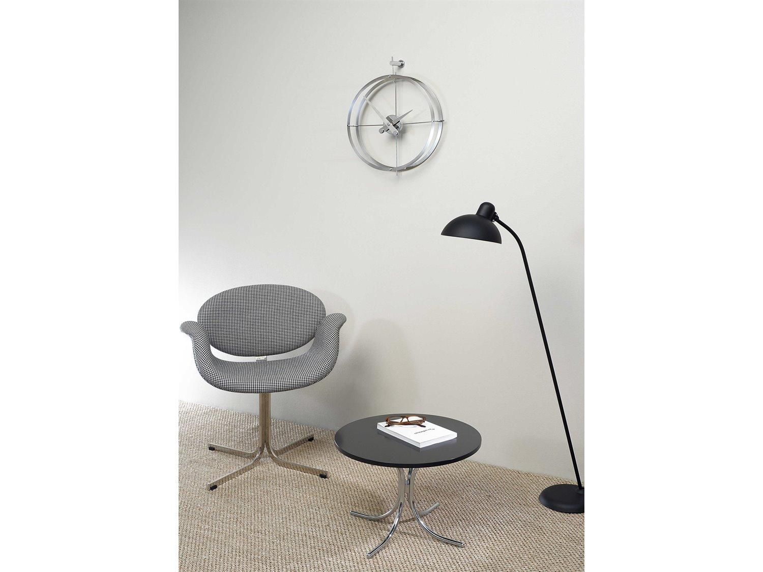 Nomon Dos Puntos Polished Steel Chrome Wall Clock