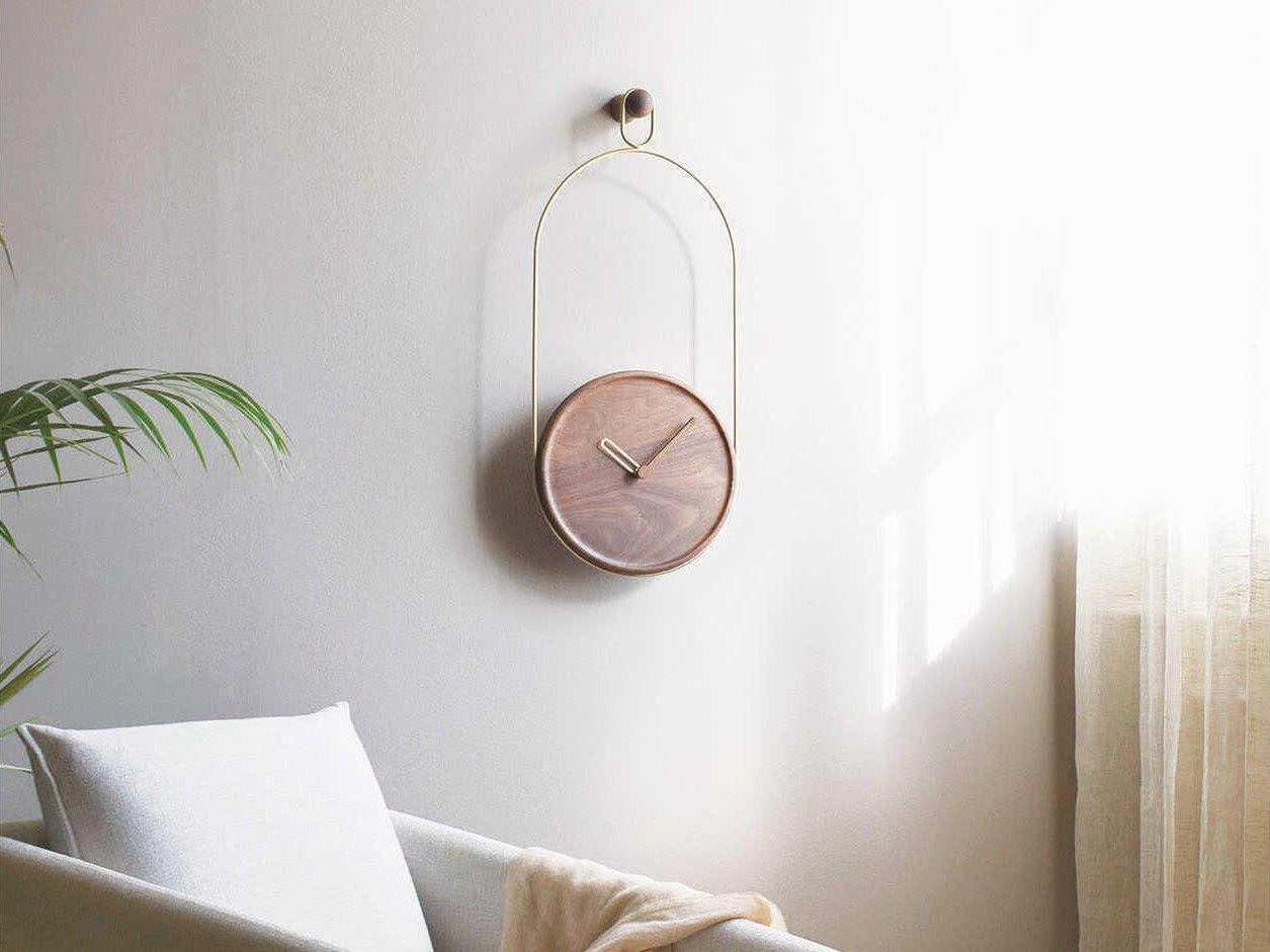 Nomon Eslabon Brass Walnut Wall Clock