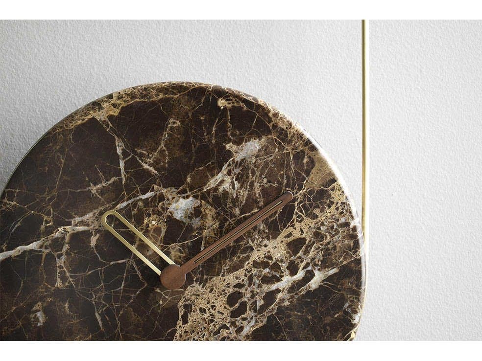 Nomon Eslabon Brass Emperador Marble Wall Clock