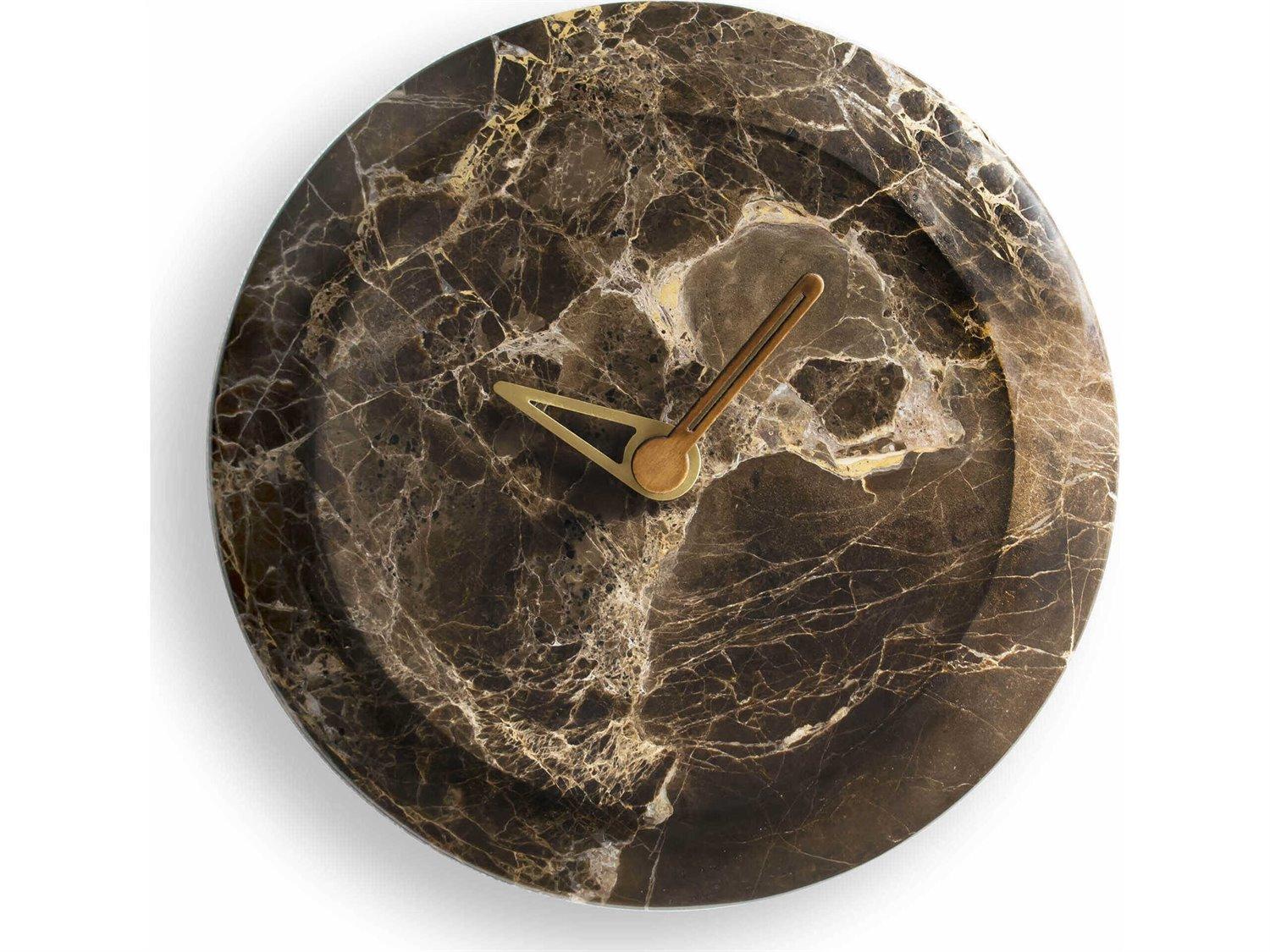 Nomon Bari Walnut Emperador Marble Wall Clock