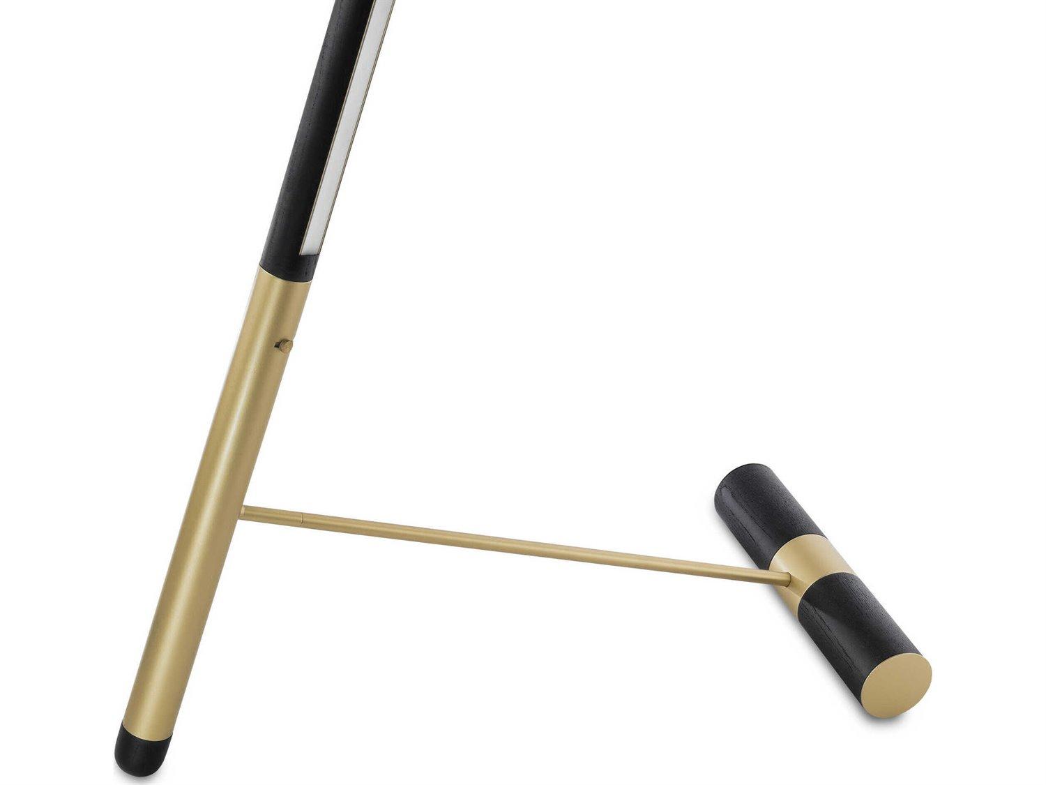 Nomon Linea Black Wood Brass Floor Lamp