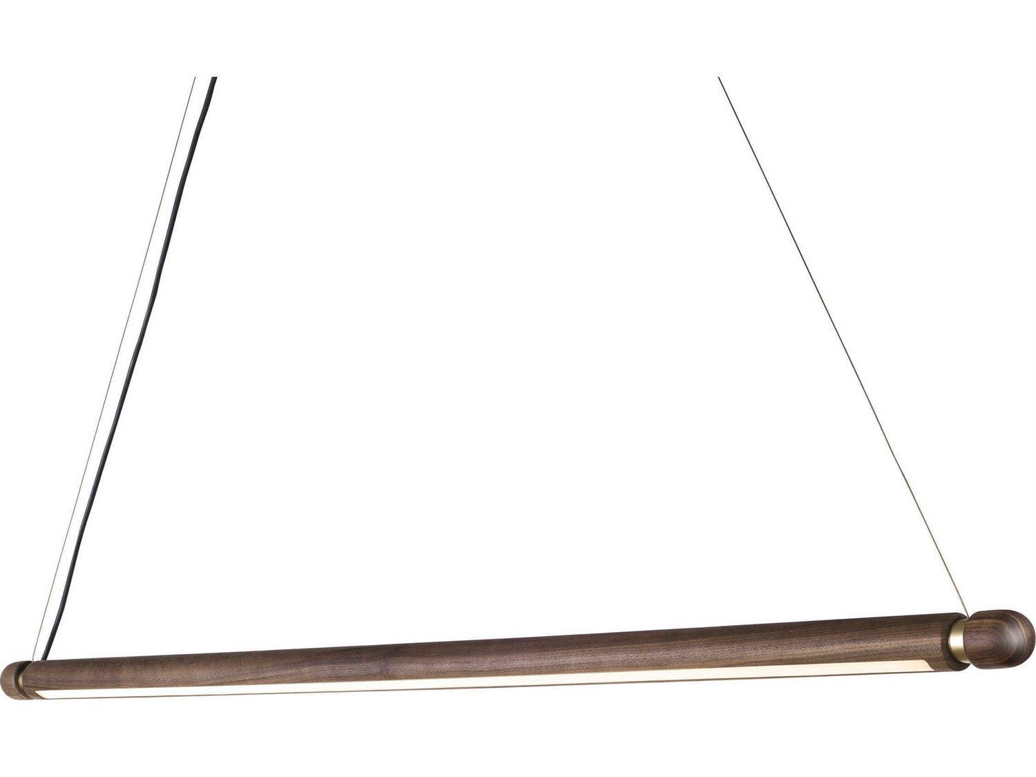Nomon Linea 1-Light Walnut Brass Linear Island Pendant