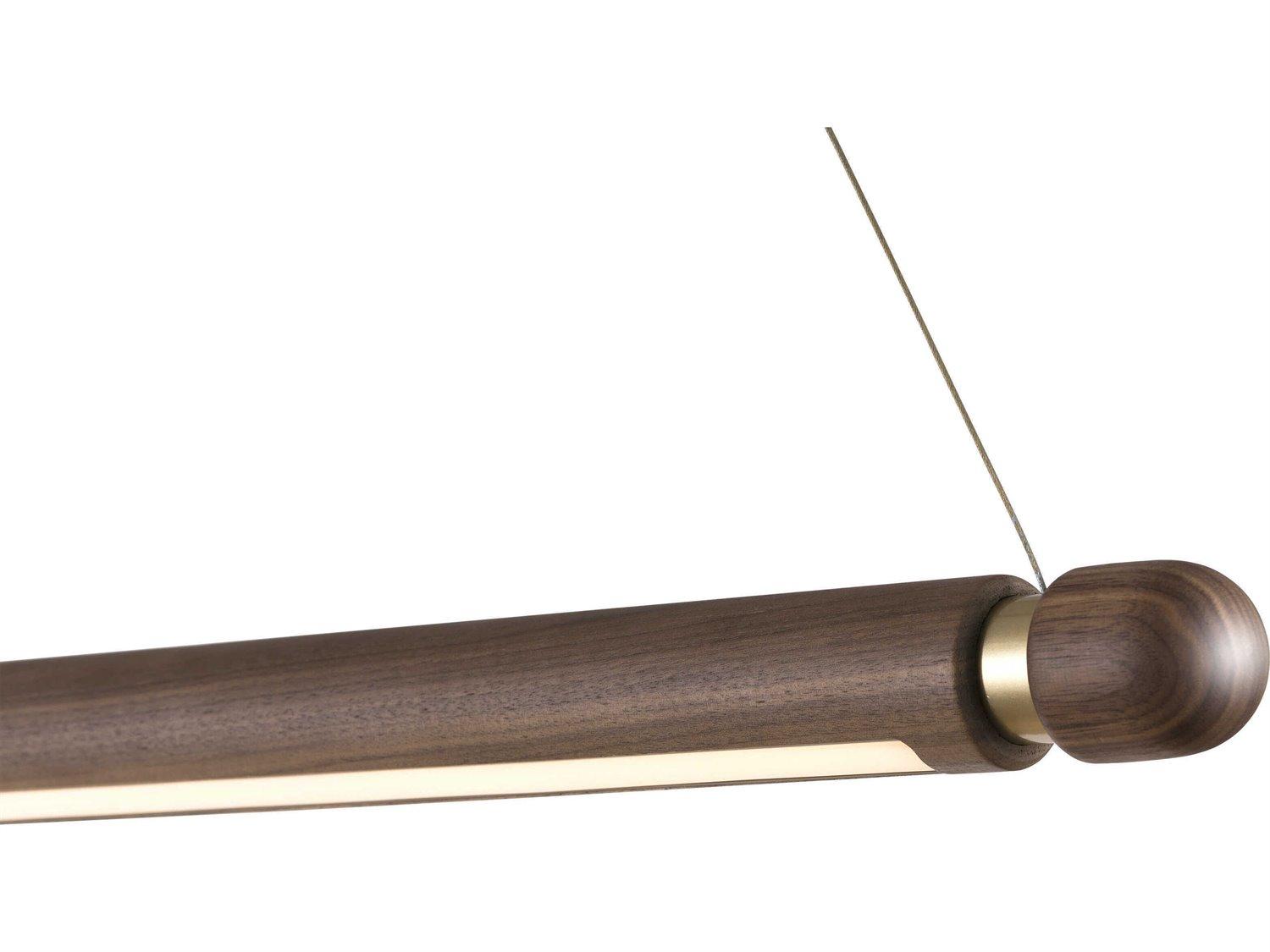 Nomon Linea 1-Light Walnut Brass Linear Island Pendant