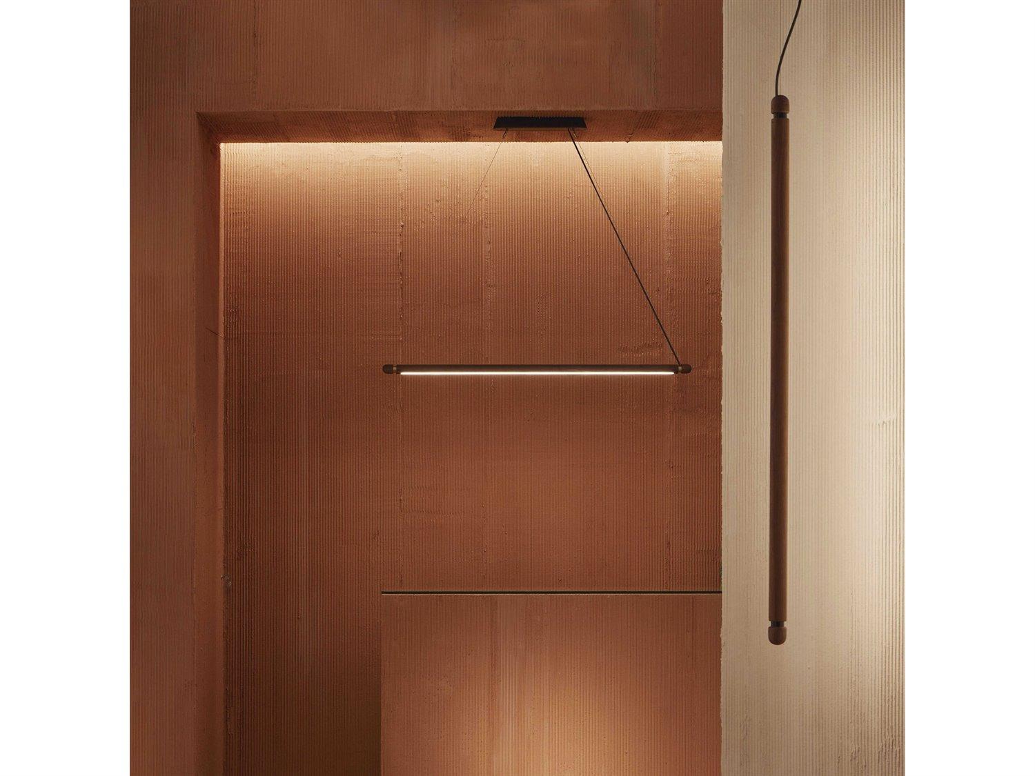 Nomon Linea 1-Light Walnut Brass Linear Island Pendant