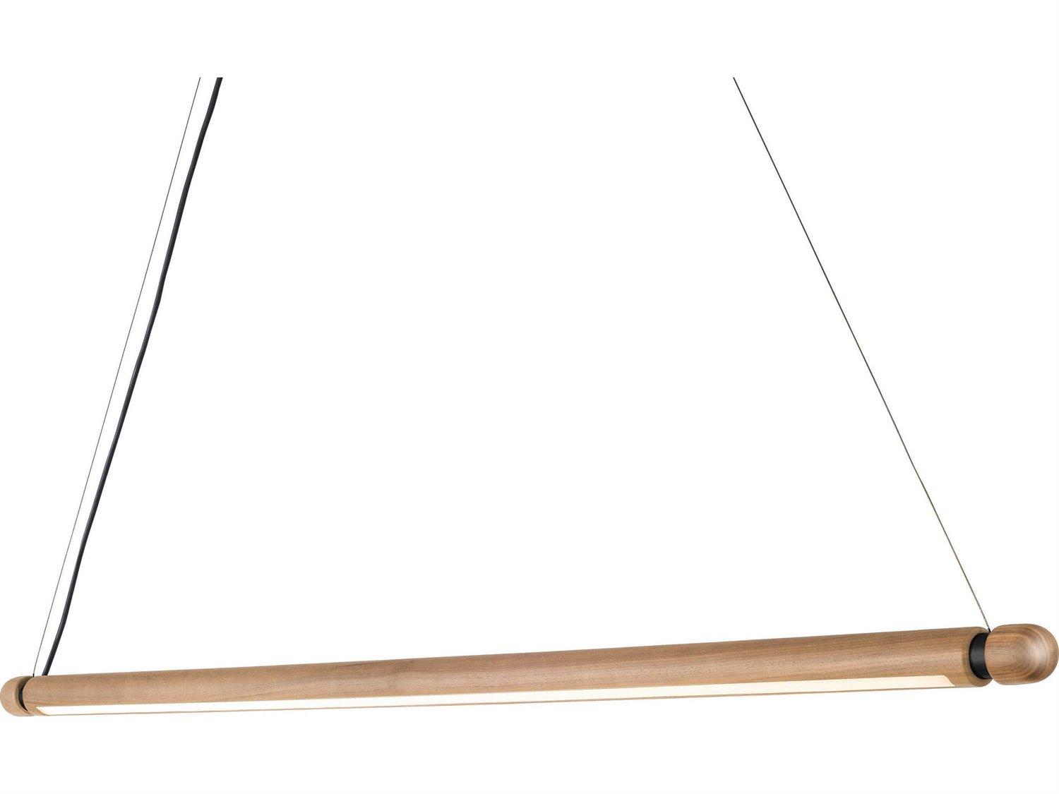 Nomon Linea 1-Light Oak Graphite Wood Linear Island Pendant