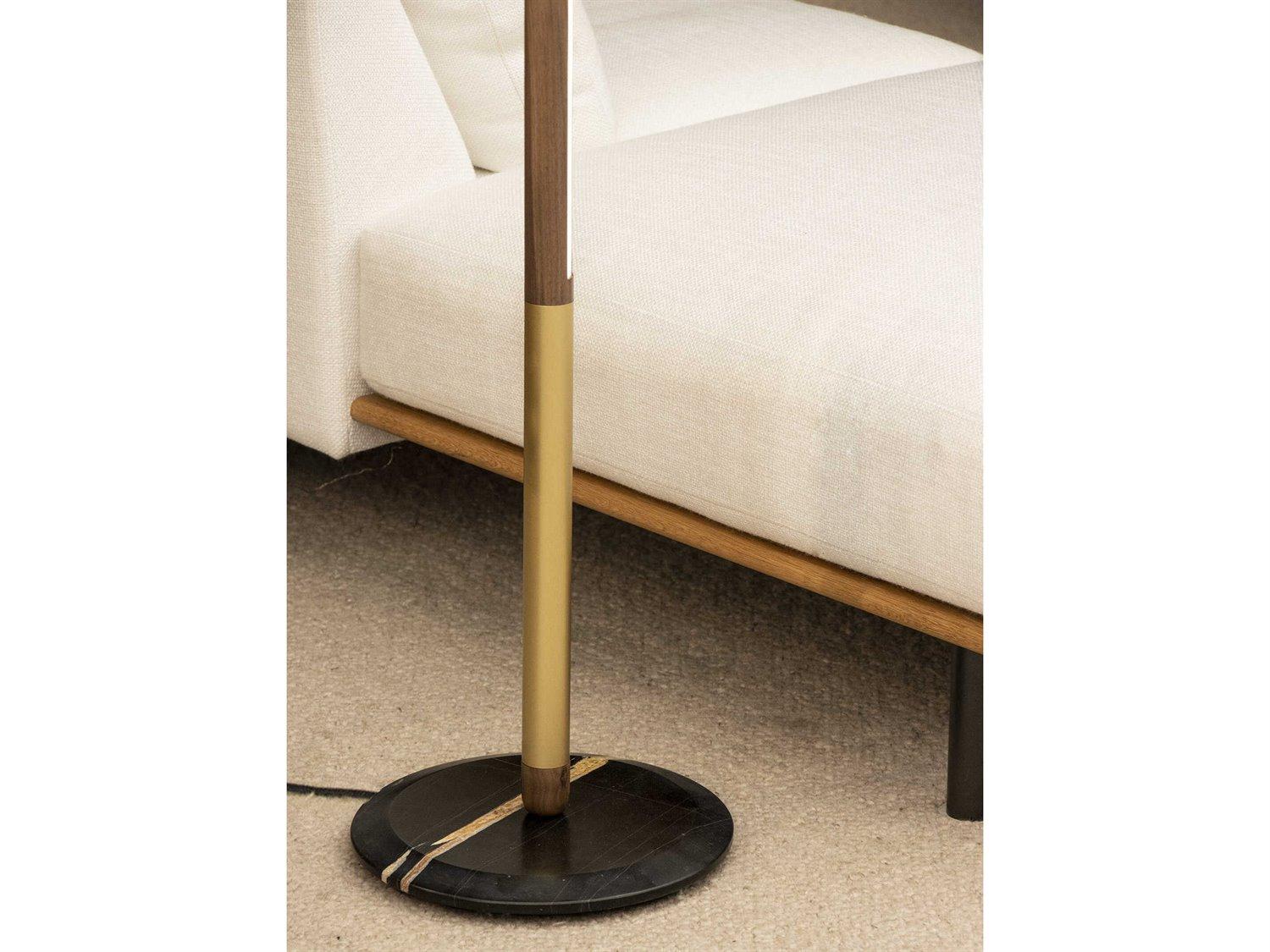 Nomon Linea Walnut Brass Floor Lamp