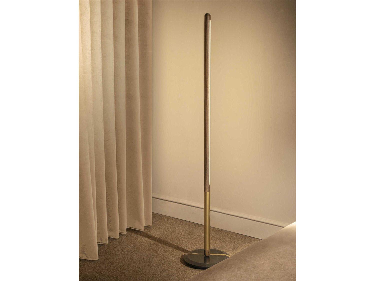Nomon Linea Walnut Brass Floor Lamp