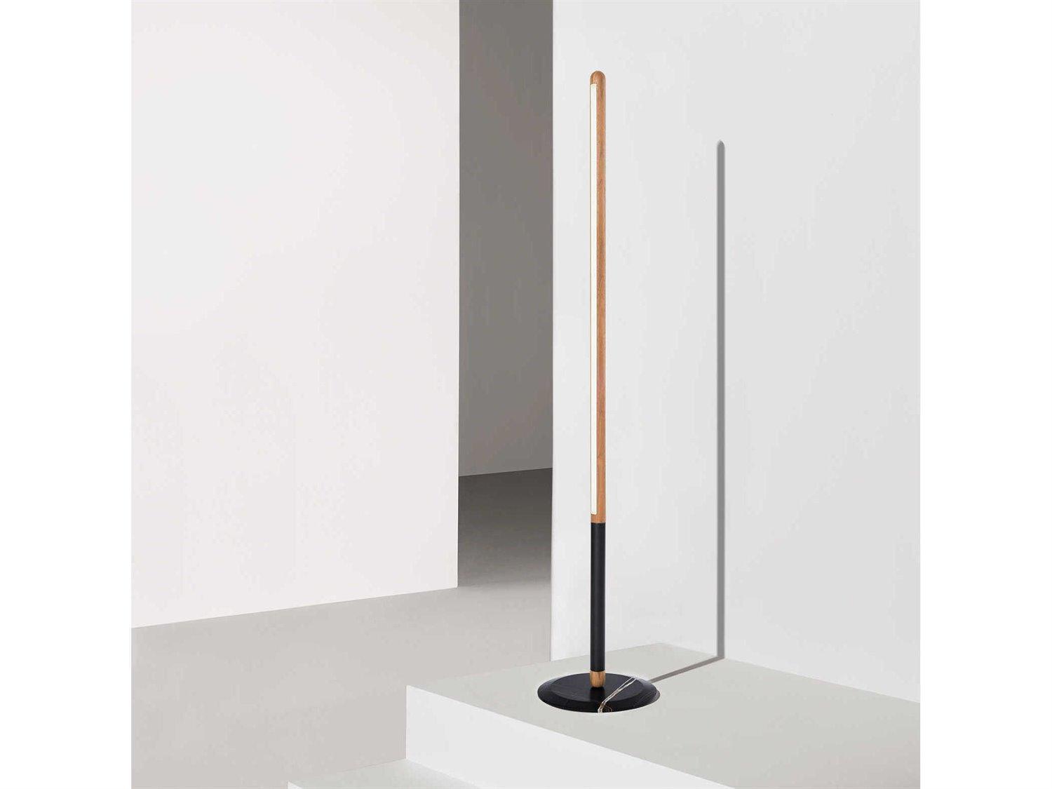 Nomon Linea Oak Graphite Wood Floor Lamp