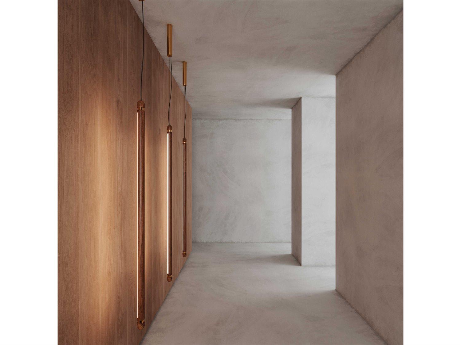Nomon Linea 1-Light Walnut Brass Linear Mini Pendant