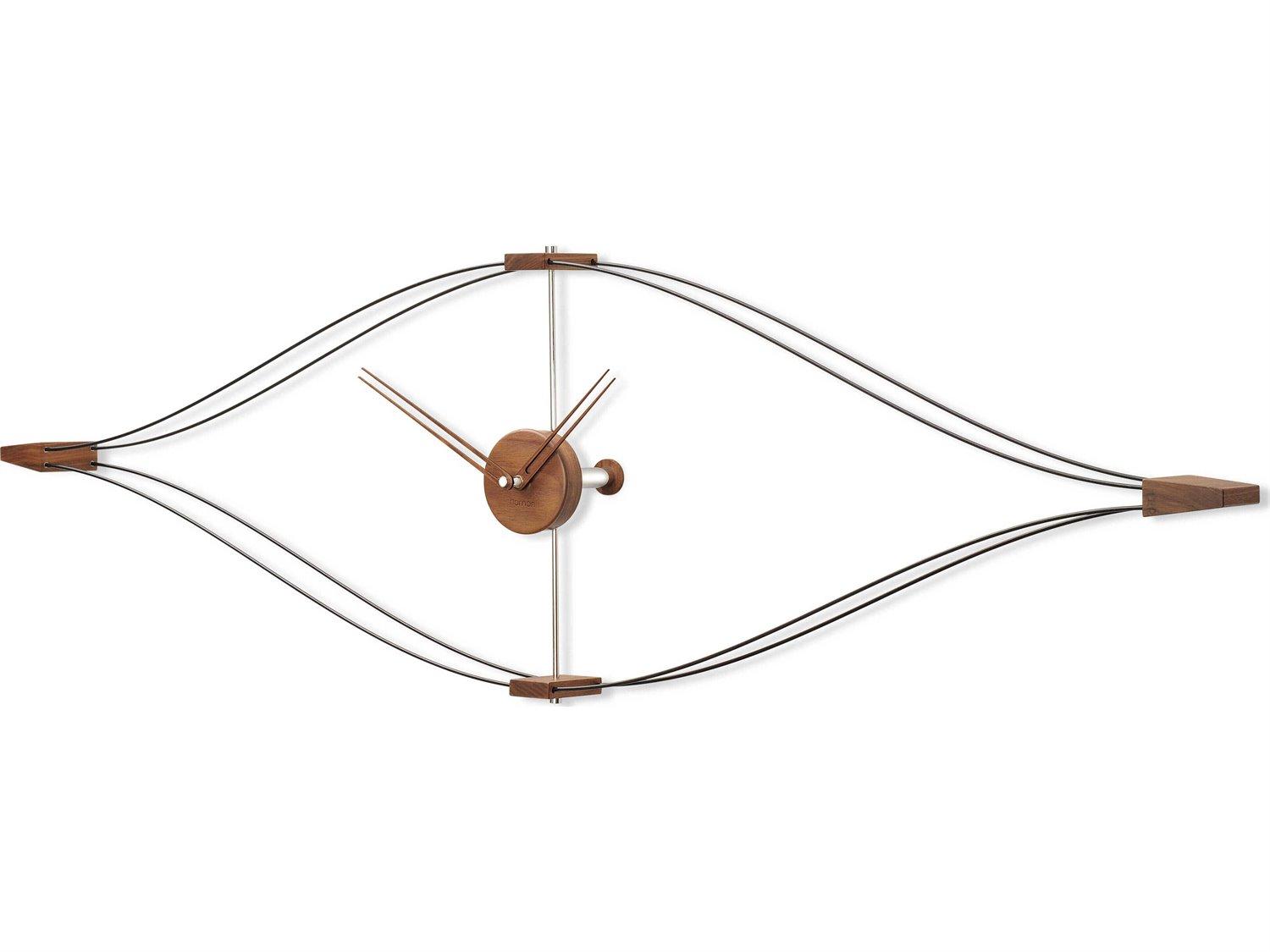 Nomon Look Black Walnut Polished Brass Wall Clock