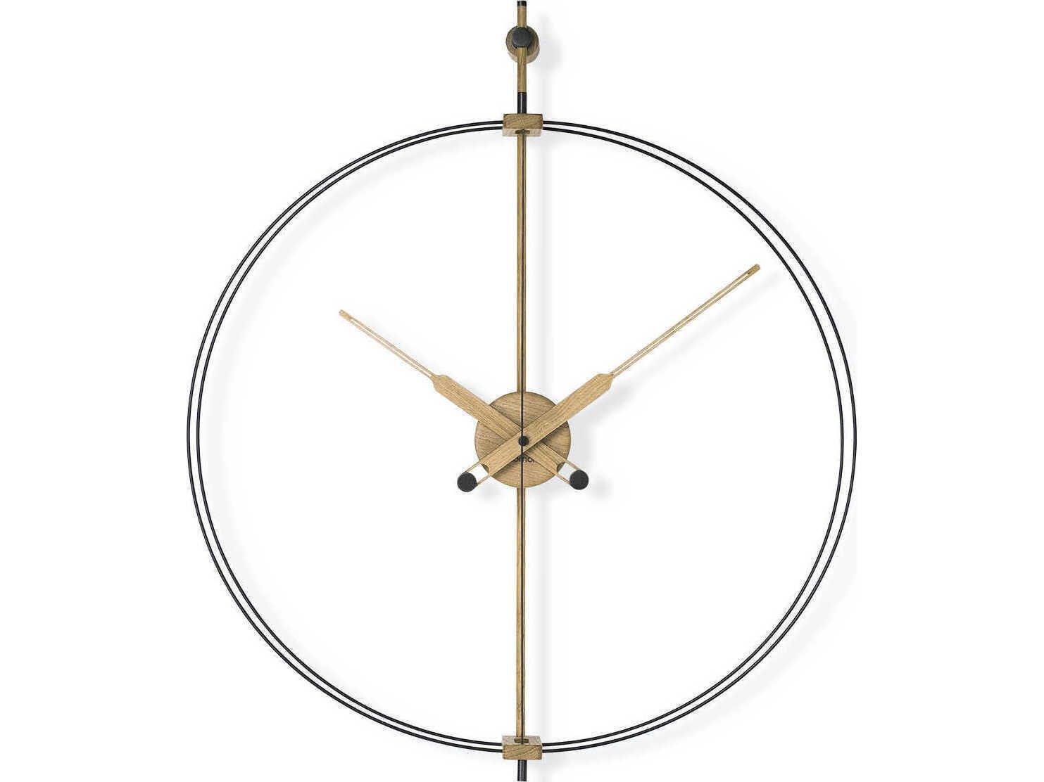 Nomon Mini Barcelona Black Brass Wall Clock