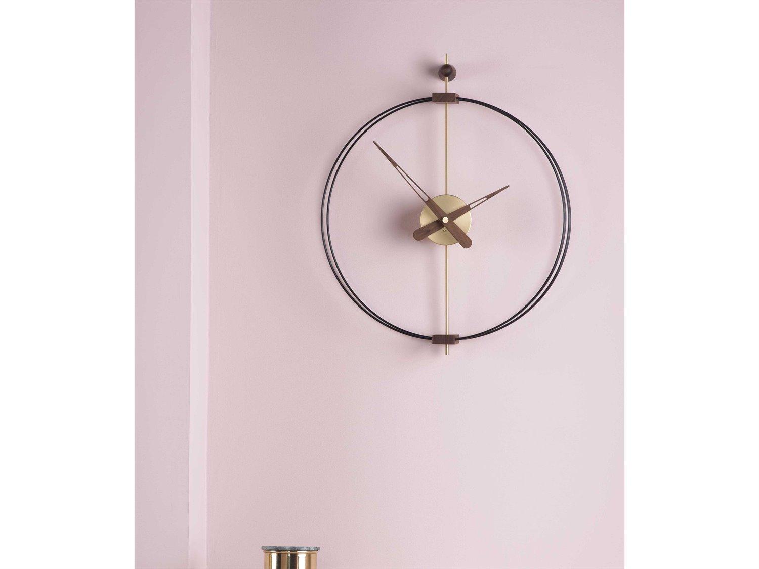 Nomon Micro Barcelona Black Polished Brass Wall Clock