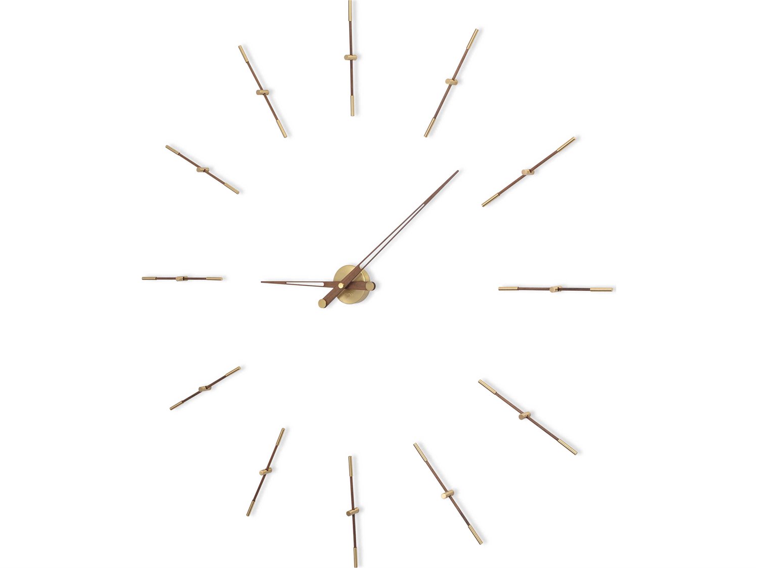 Nomon Merlin Polished Brass Walnut Wall Clock