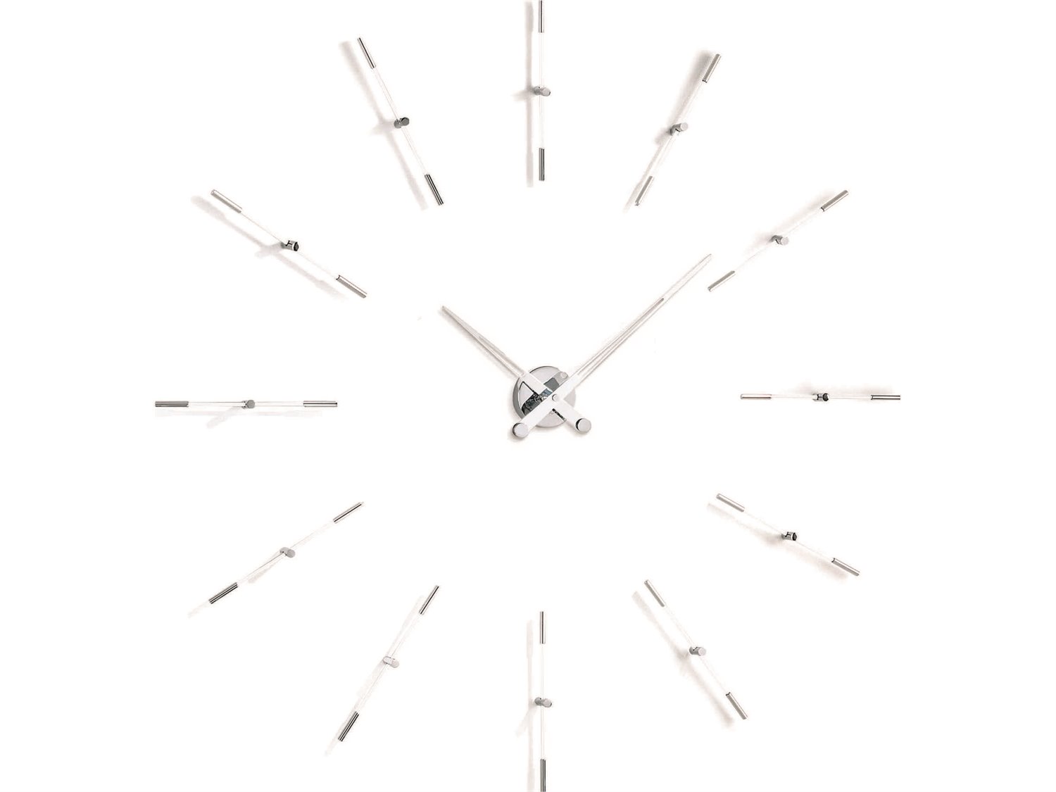 Nomon Merlin Chrome White Wall Clock
