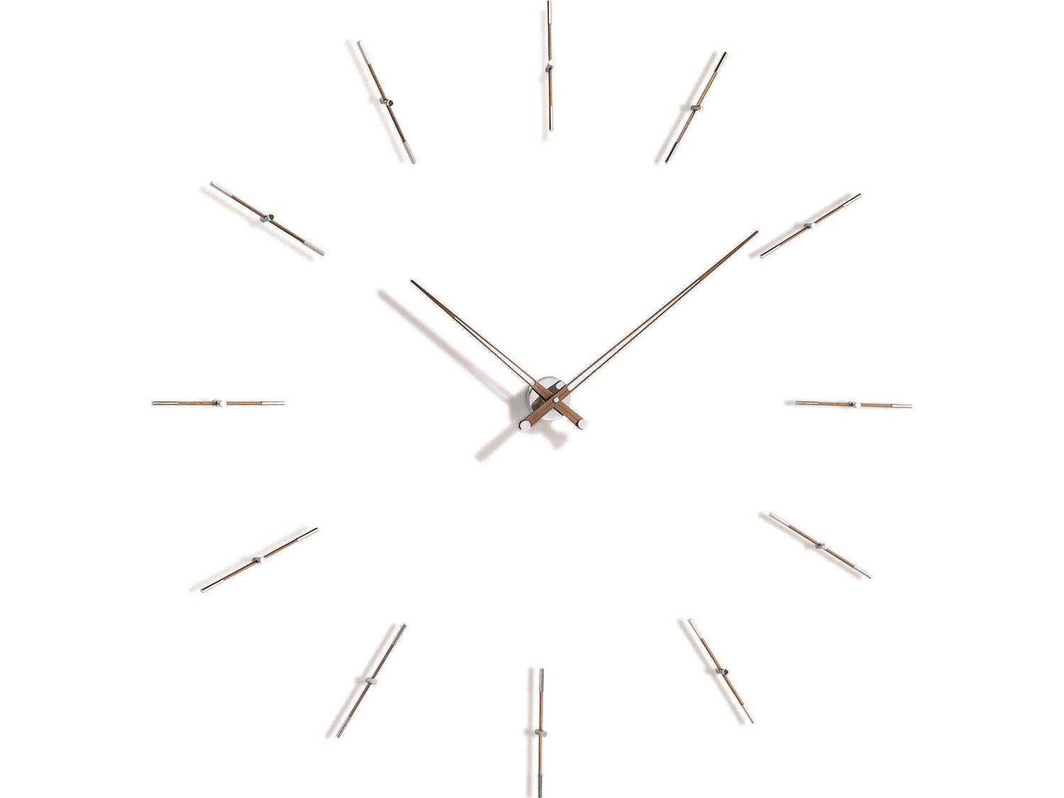 Nomon Merlin Chrome Walnut Wall Clock