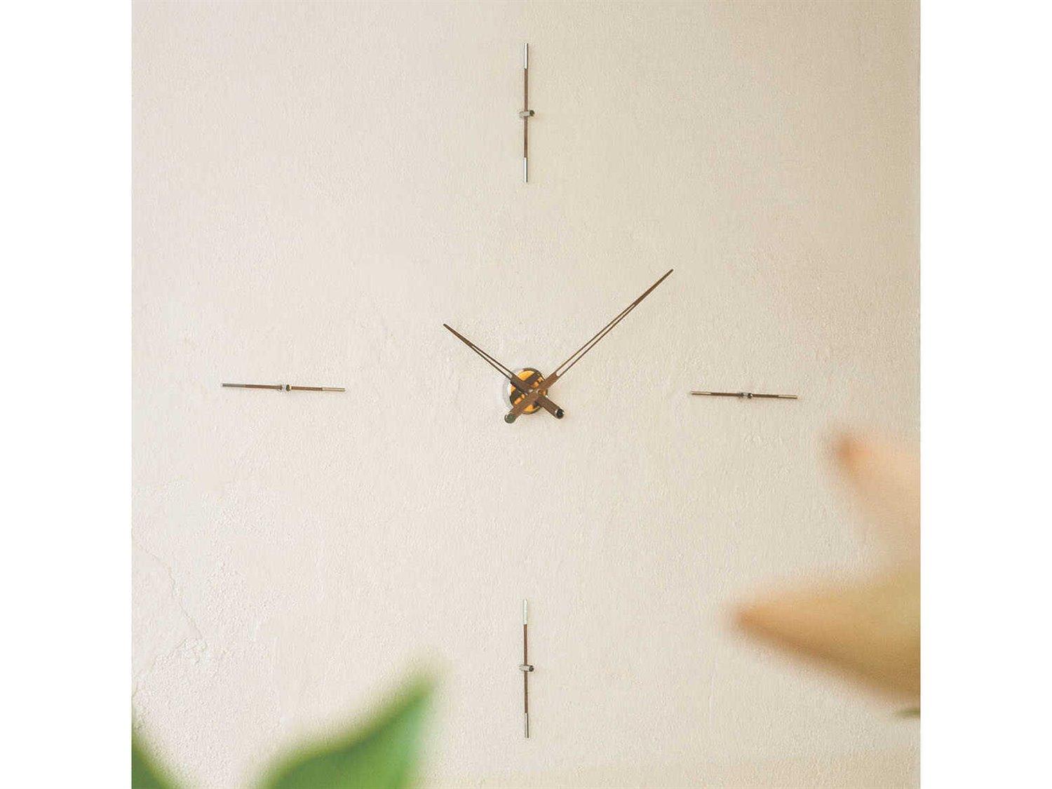 Nomon Merlin Chrome Walnut Wall Clock