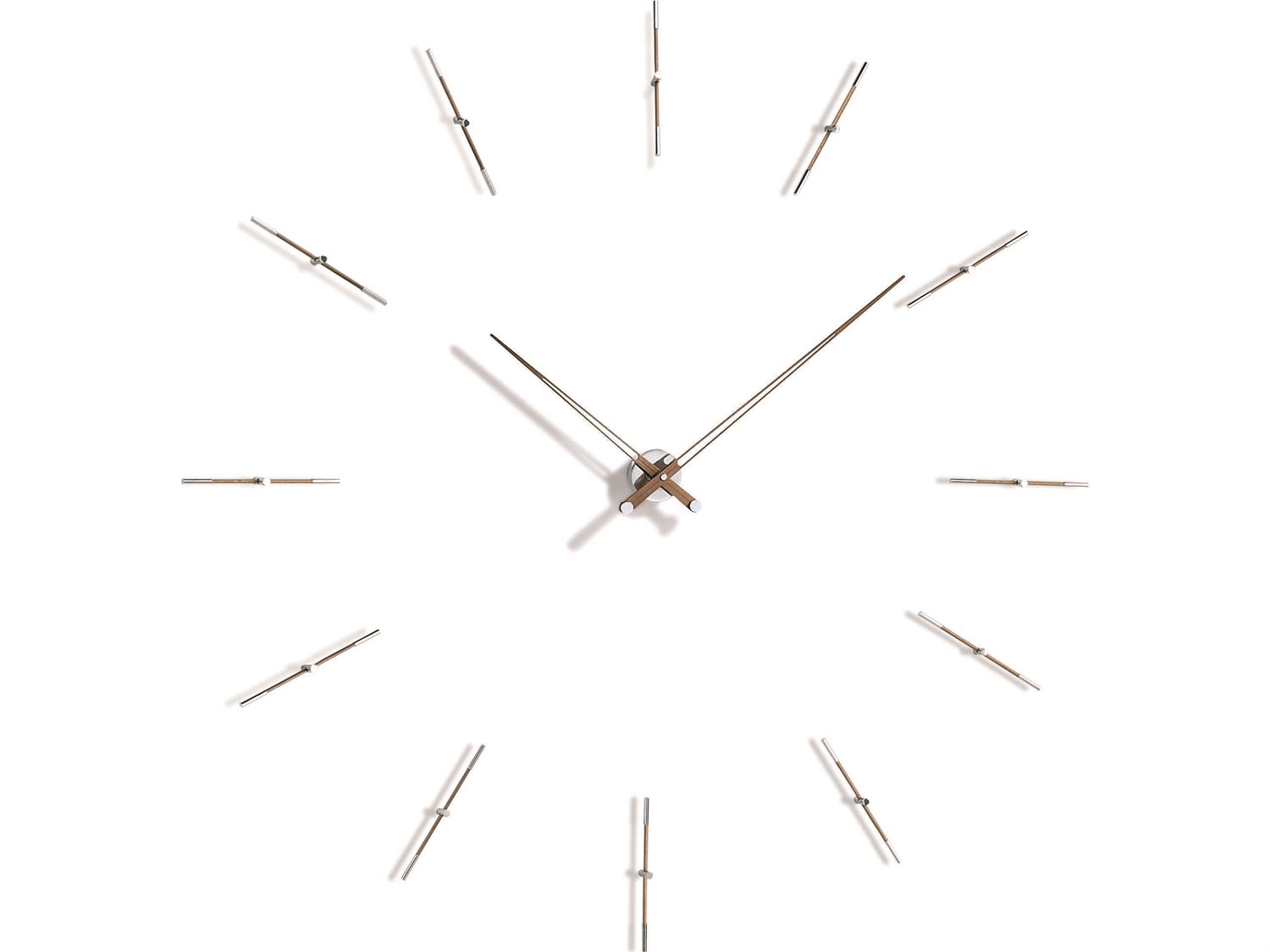 Nomon Merlin Chrome Walnut Wall Clock