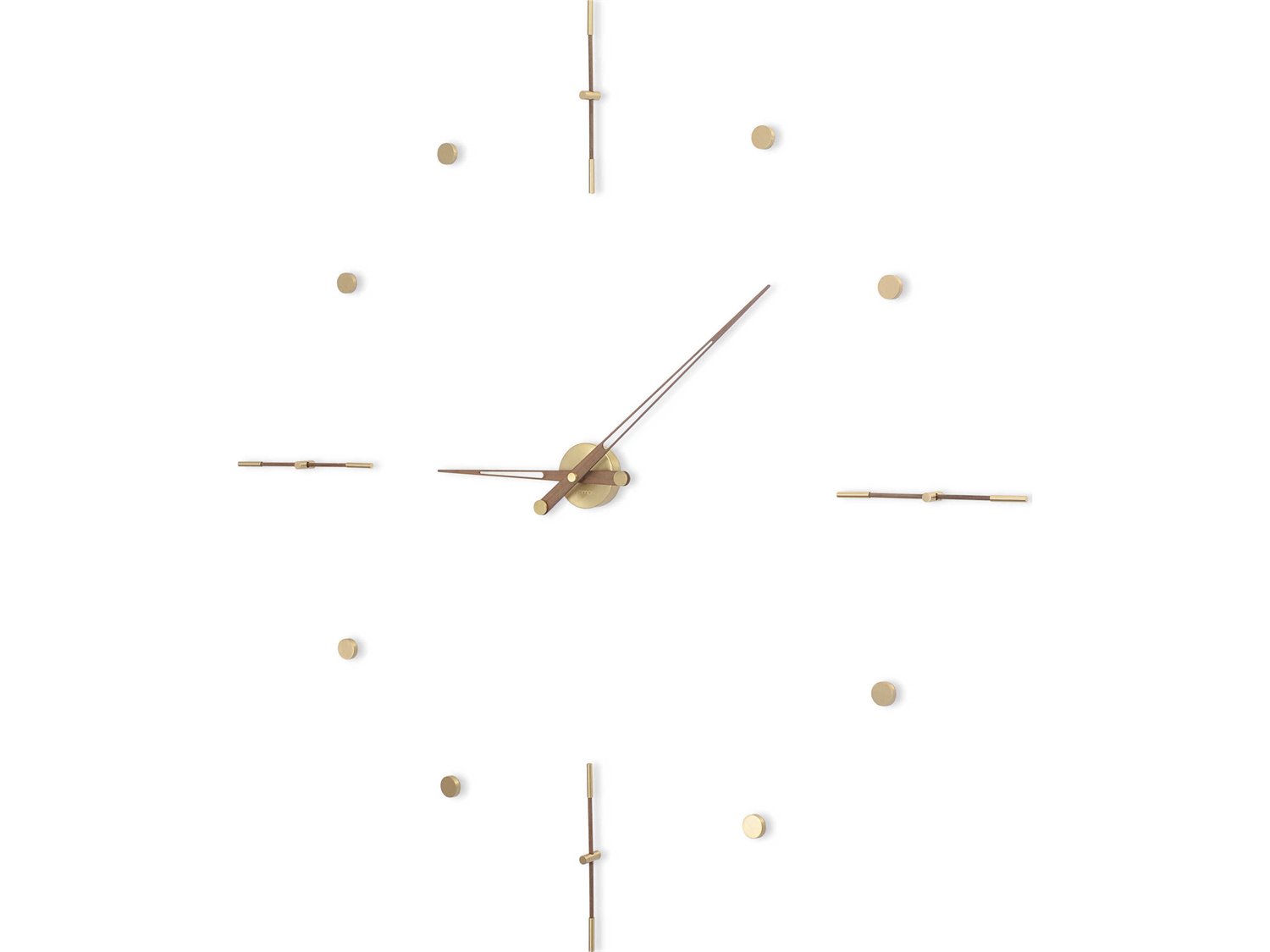 Nomon Mixto Polished Brass Walnut Wall Clock