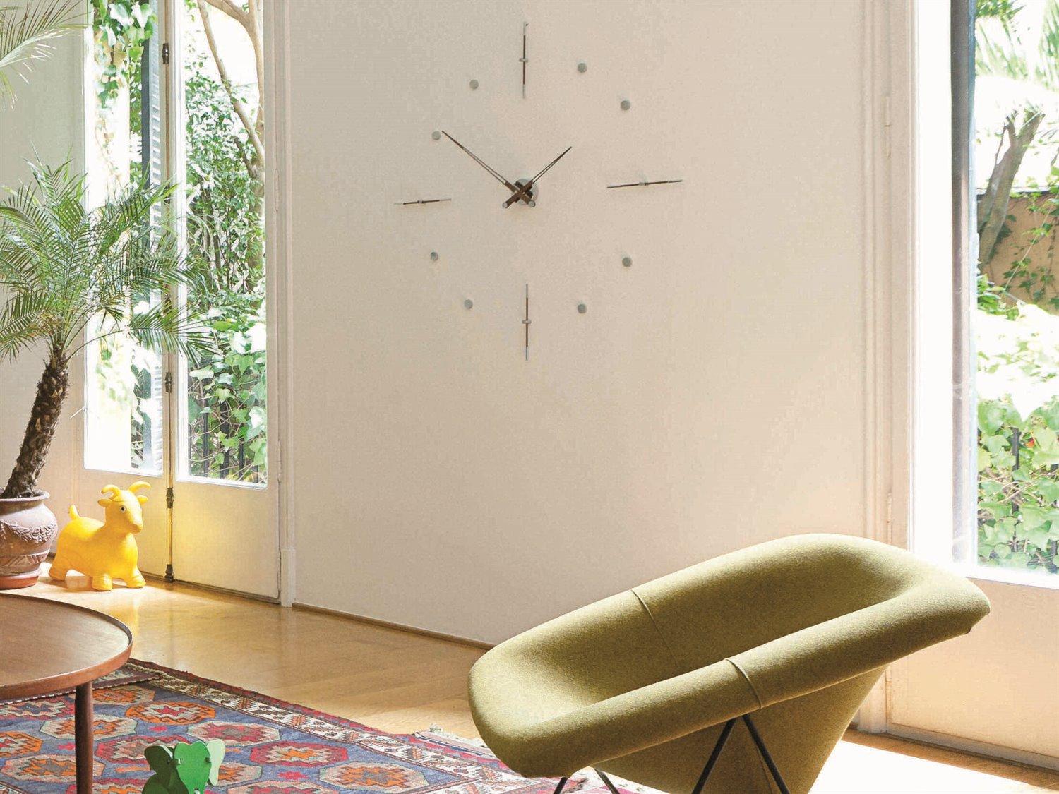 Nomon Mixto Chrome Walnut Wall Clock