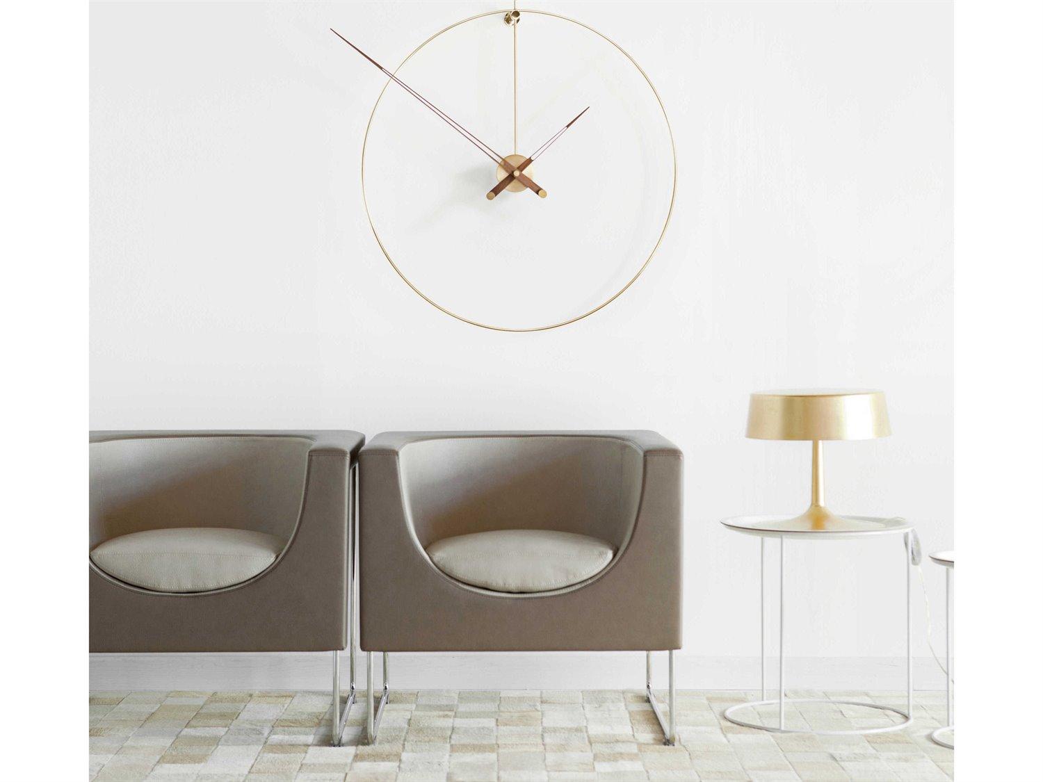 Nomon Anda Polished Brass Walnut Wall Clock