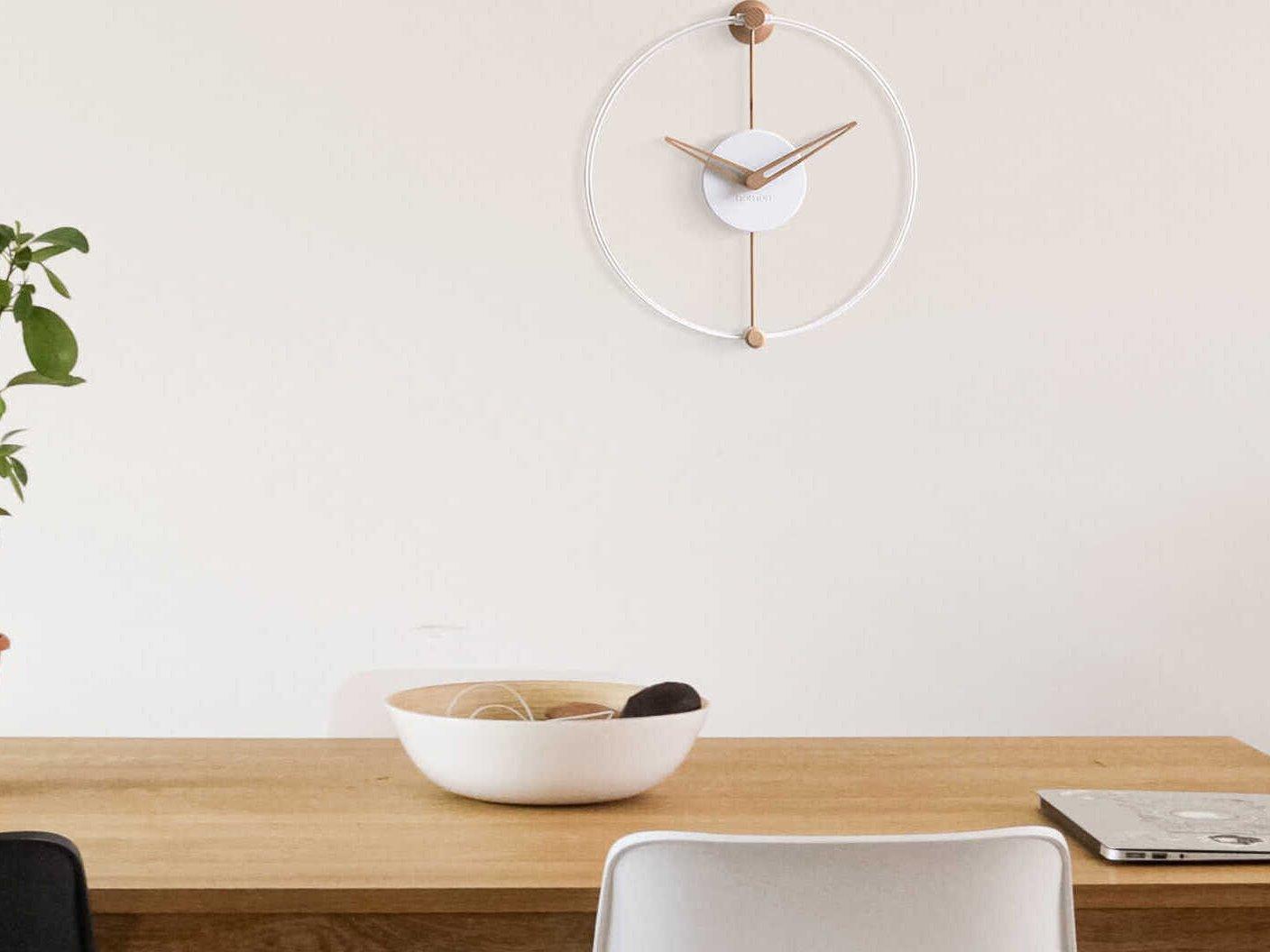 Nomon Nano Oak White Wall Clock