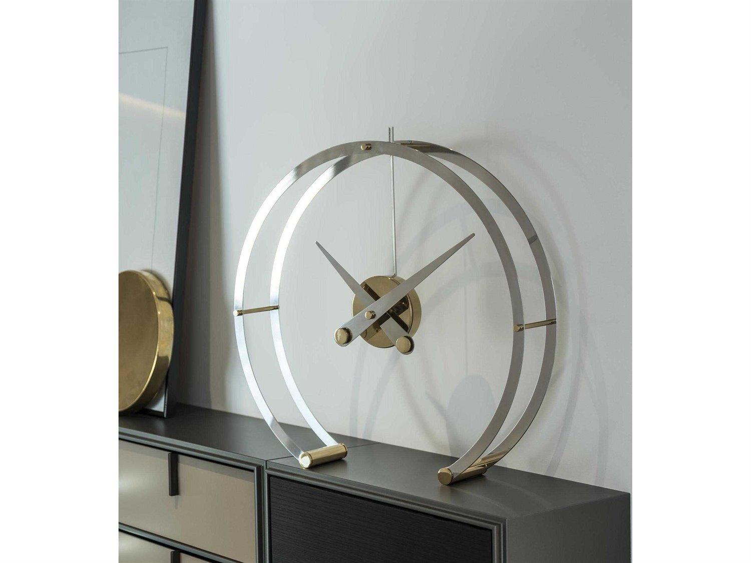 Nomon Omega Polished Brass Chrome Clock