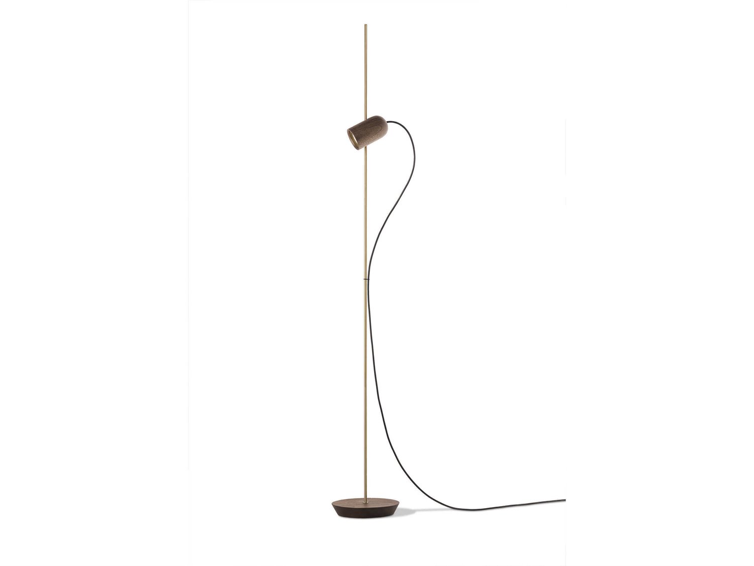 Nomon Onfa Walnut Wood Brass Floor Lamp