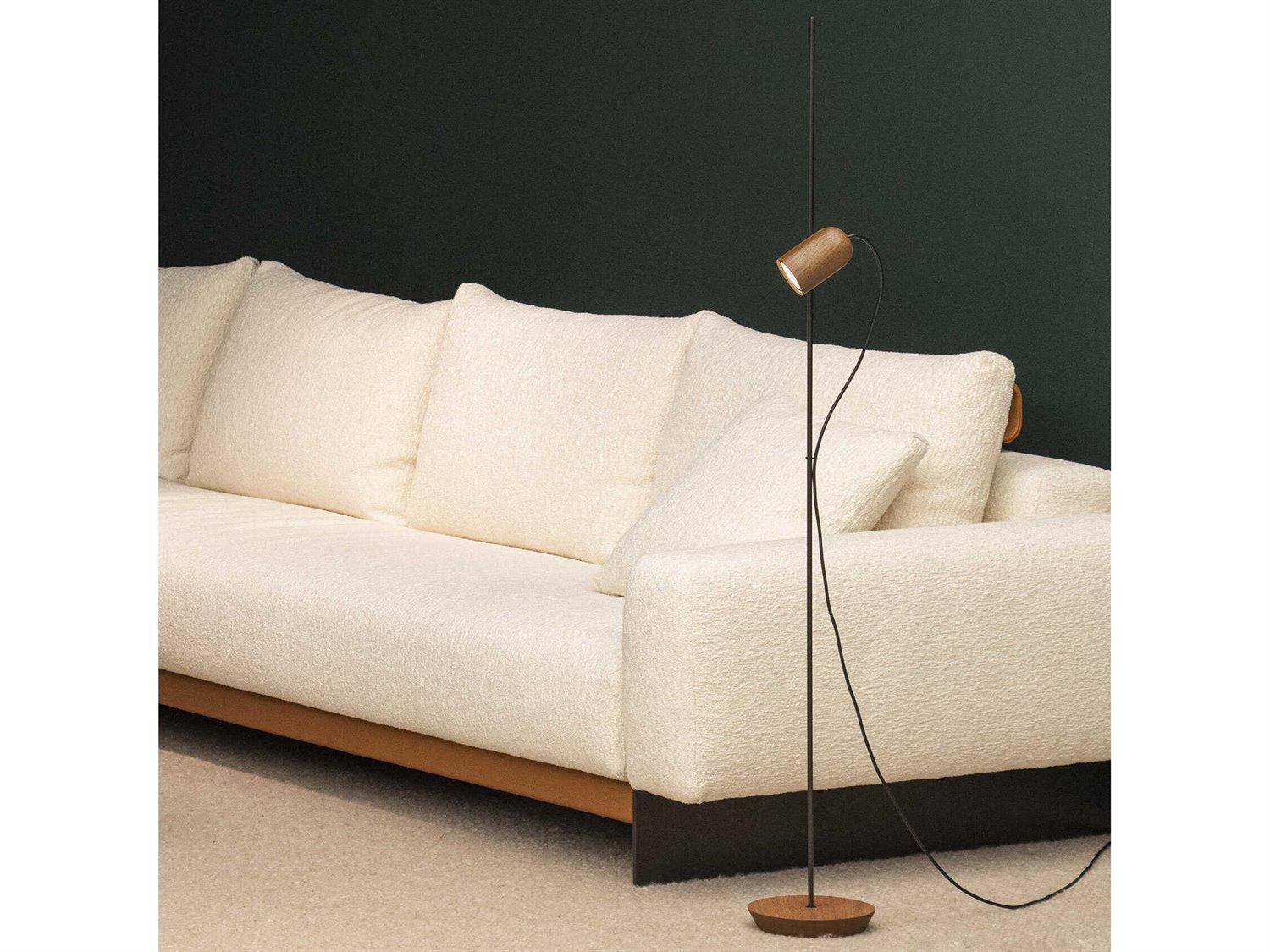 Nomon Onfa Walnut Wood Graphite Brown Floor Lamp