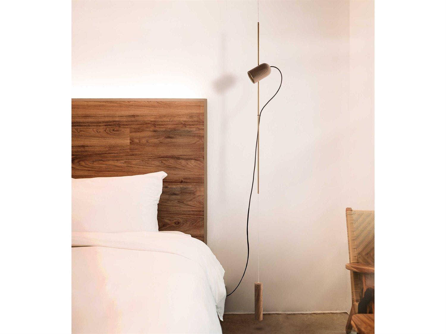 Nomon Onfa 1-Light Walnut Wood Brass Linear Mini Pendant