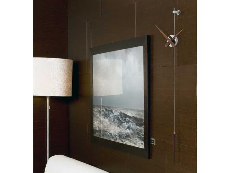 Nomon Punto Y Coma Chrome Walnut Wall Clock
