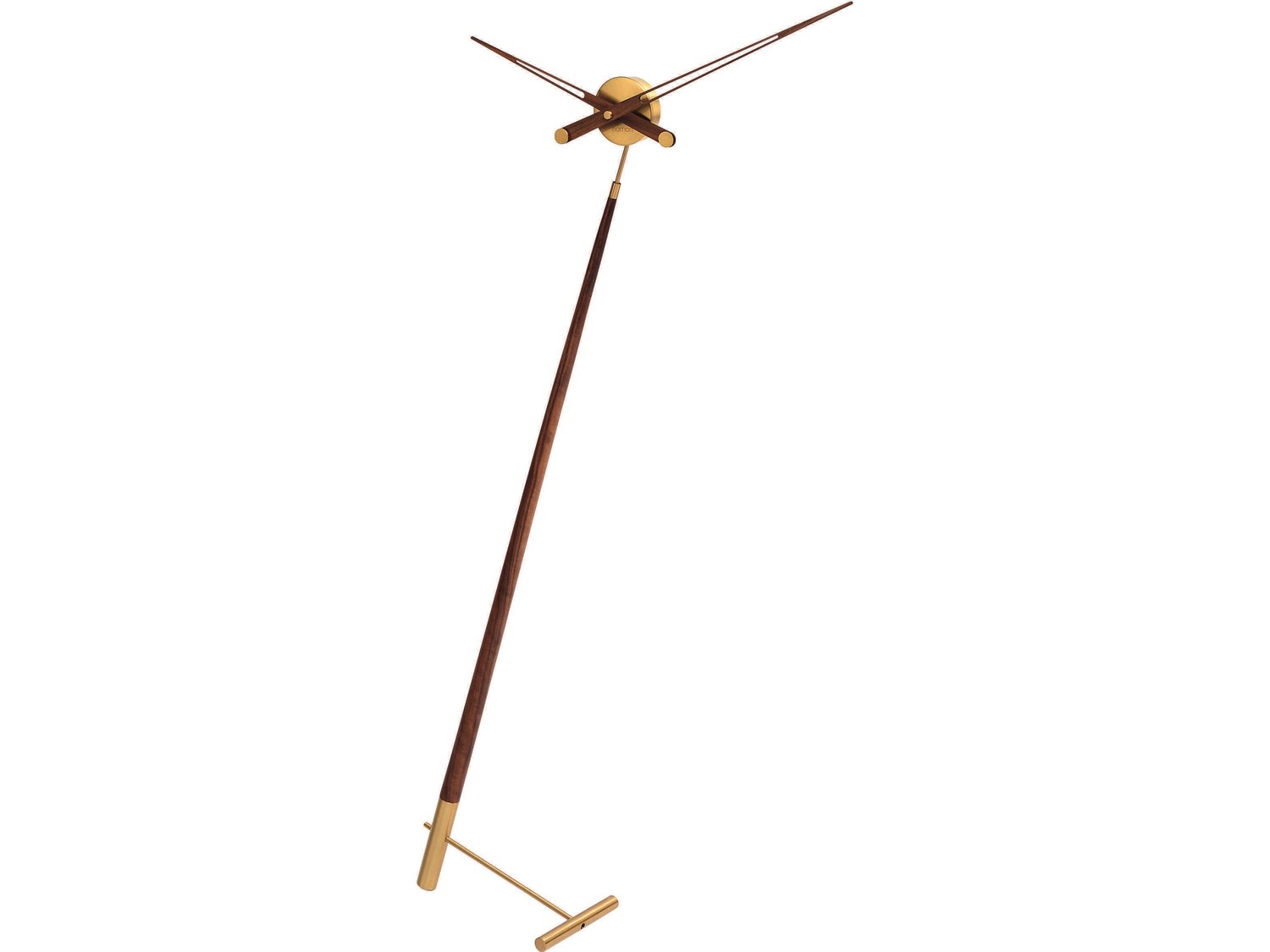 Nomon Pisa Polished Brass Walnut Clock