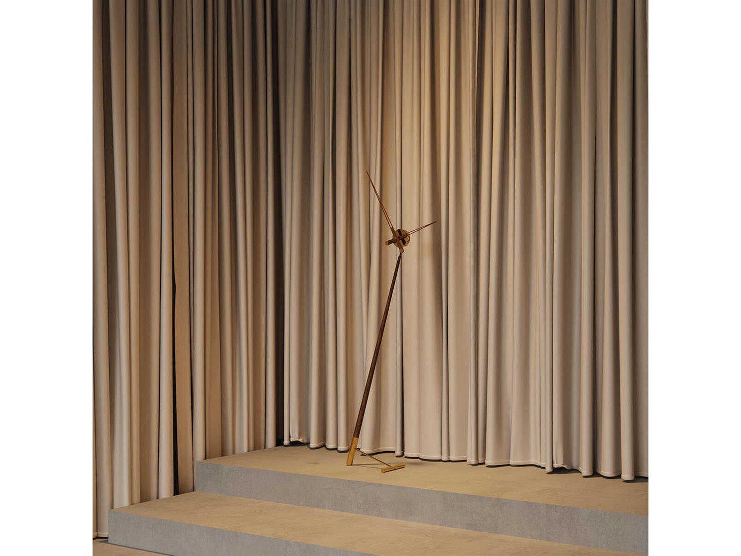 Nomon Pisa Polished Brass Walnut Clock