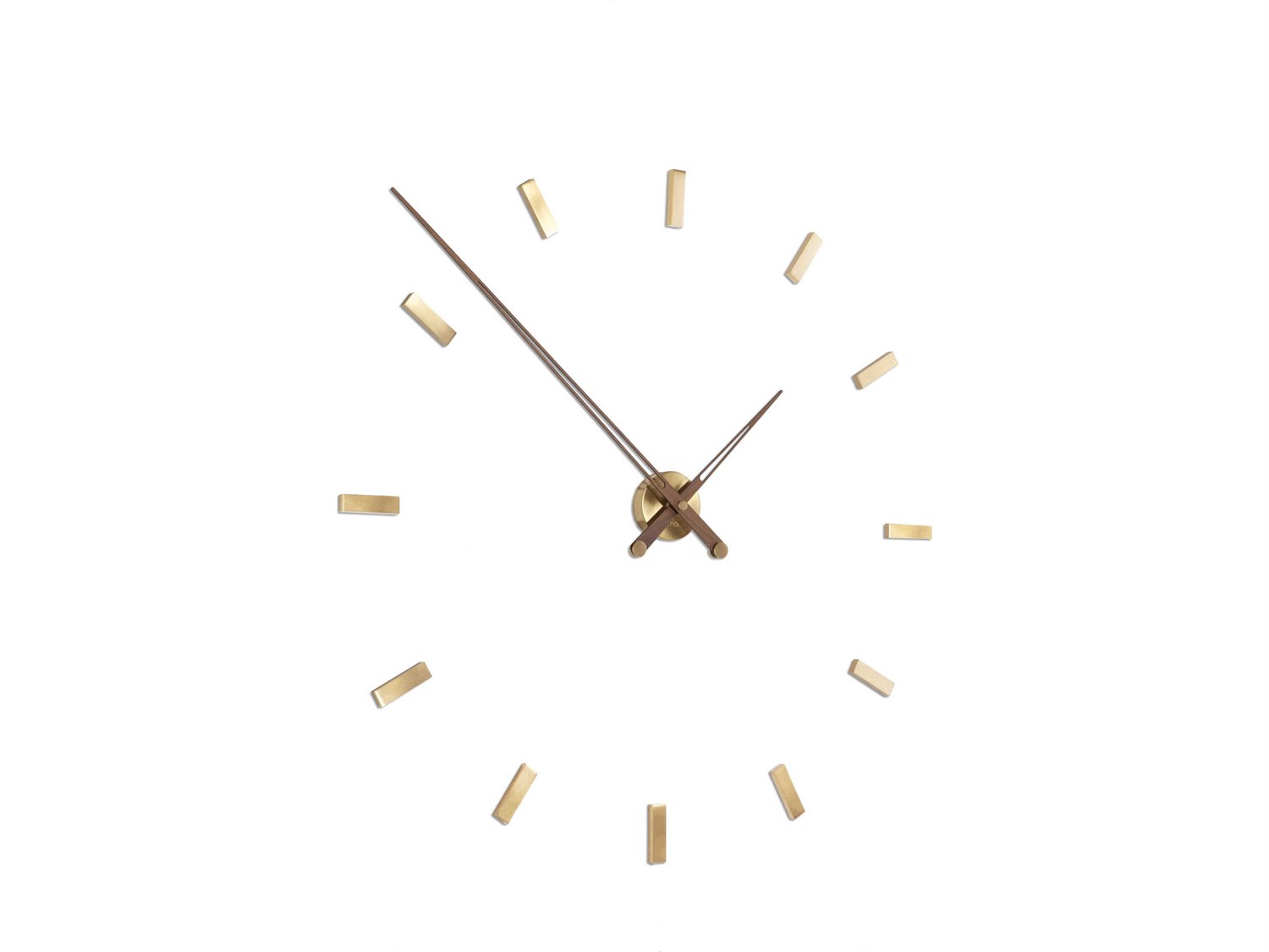 Nomon Tacon Polished Brass Walnut Wall Clock