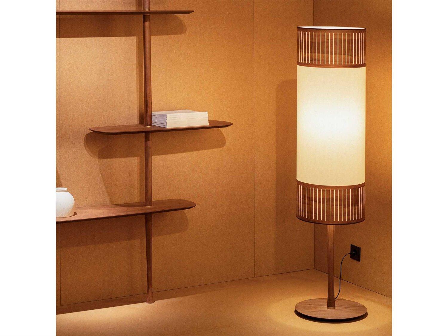 Nomon Tamiz Natural Walnut Brown Floor Lamp