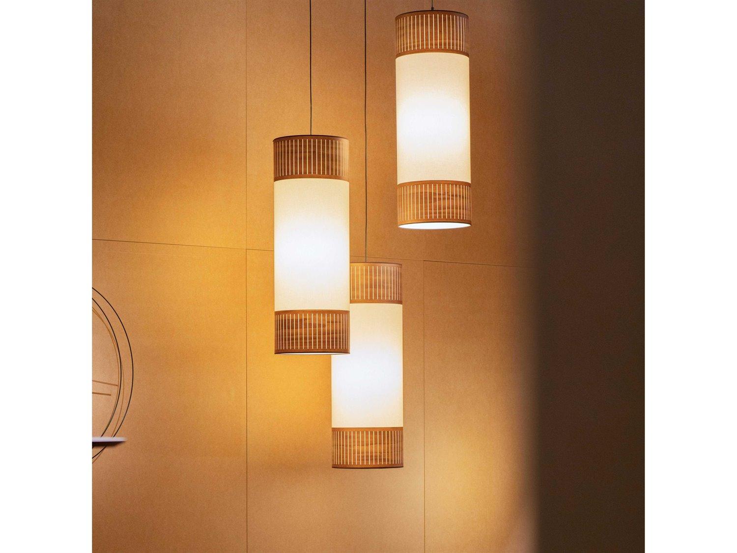 Nomon Tamiz 1-Light Natural Walnut Brown Cylinder Pendant