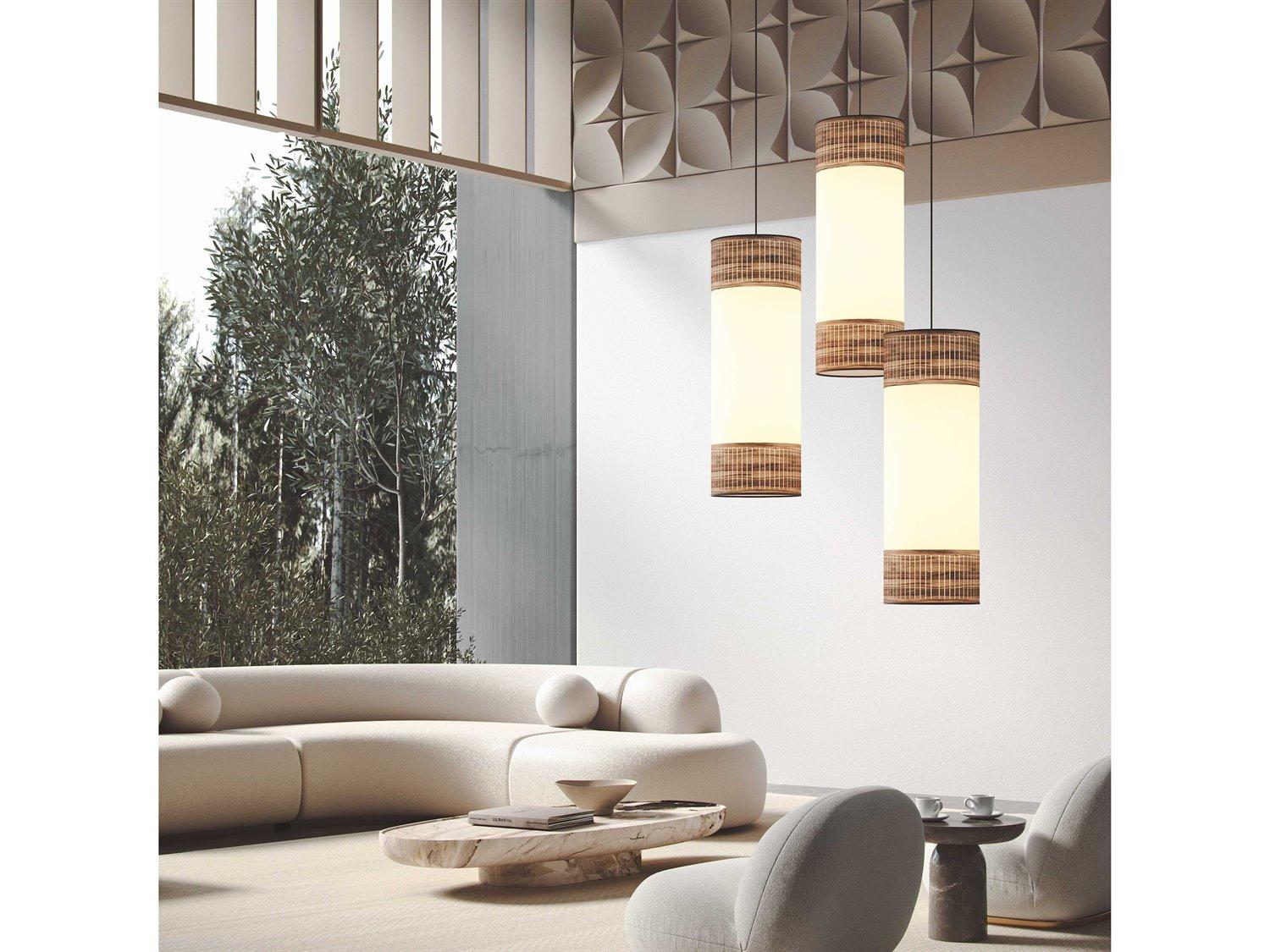 Nomon Tamiz 1-Light Natural Walnut Brown Cylinder Pendant