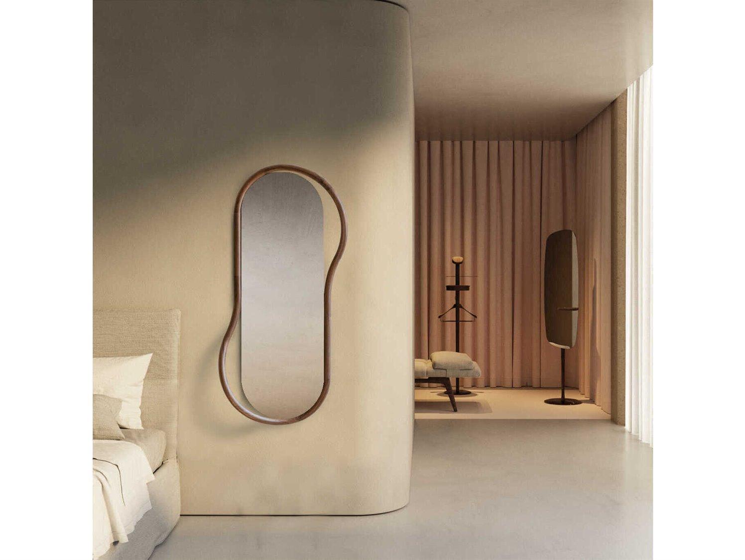 Nomon Unut Walnut Oval Wall Mirror