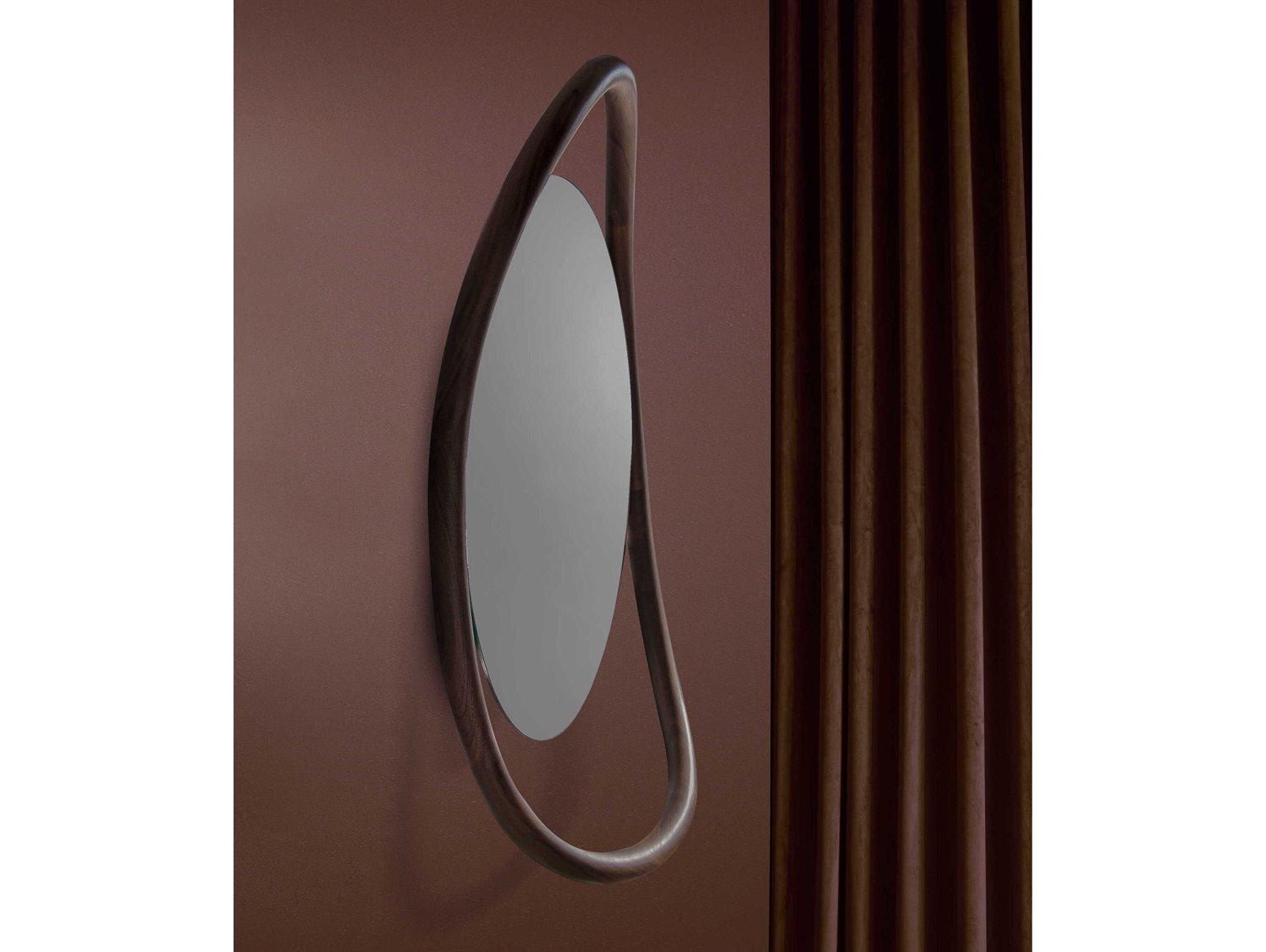 Nomon Unut Walnut Round Wall Mirror